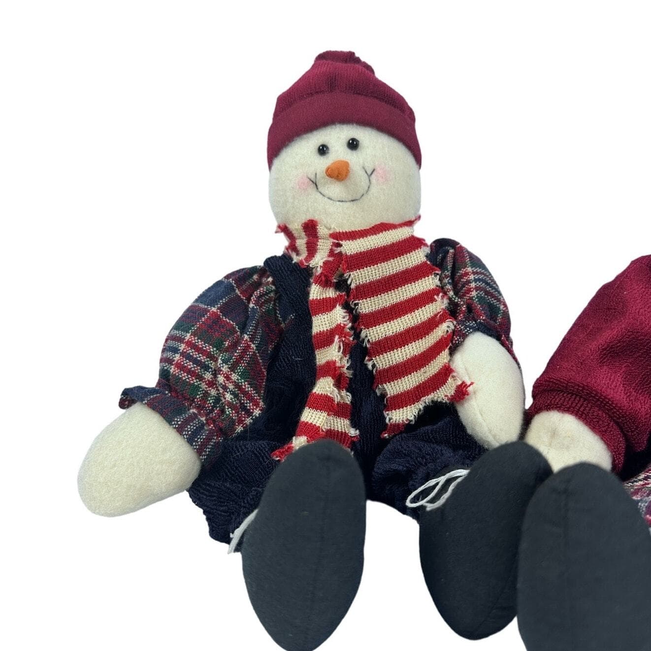Raz Imports Snowman and Snowwoman Couple-Shelf Sitter Dolls-15 inches-Nice!! - Thumbnail 2