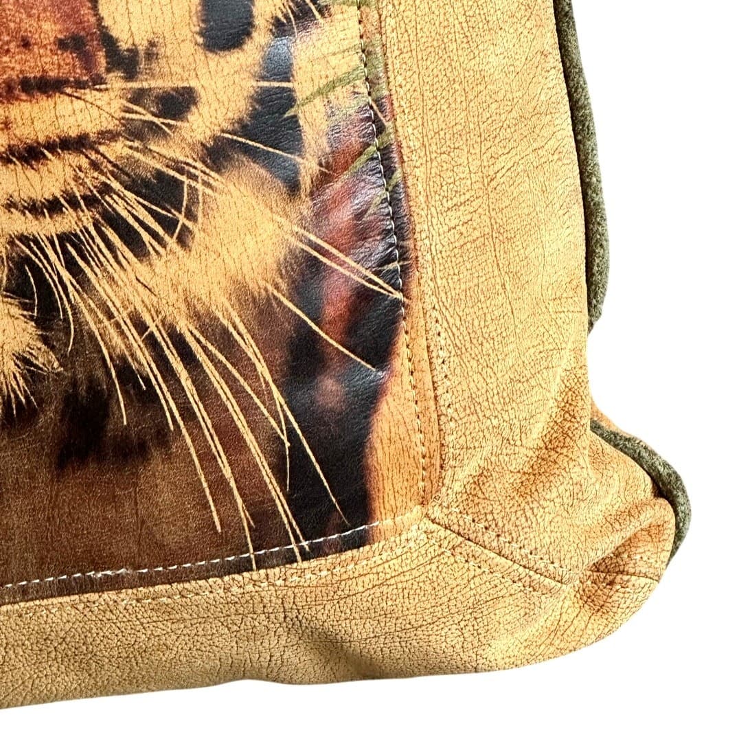Sweetwater Trading Company Style Leather Tiger 19x16x8 Accent Throw Pillow - Thumbnail 4