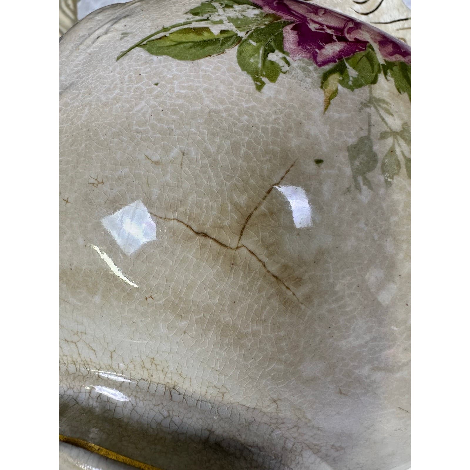 Buffalo Pottery Antique 7-3/4" Floral Pitcher - Thumbnail 9