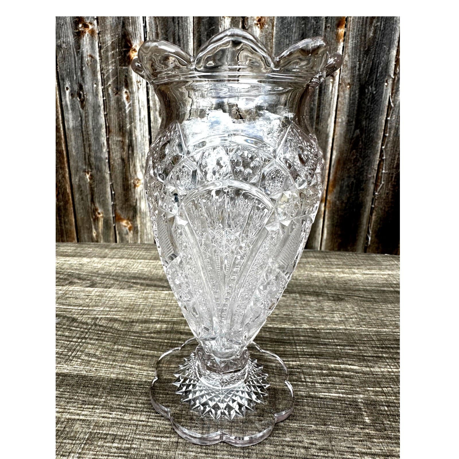 Antique 1900-1910 Duncan & Miller 'Homestead' American Brilliant Cut Glass Vase - Thumbnail 12