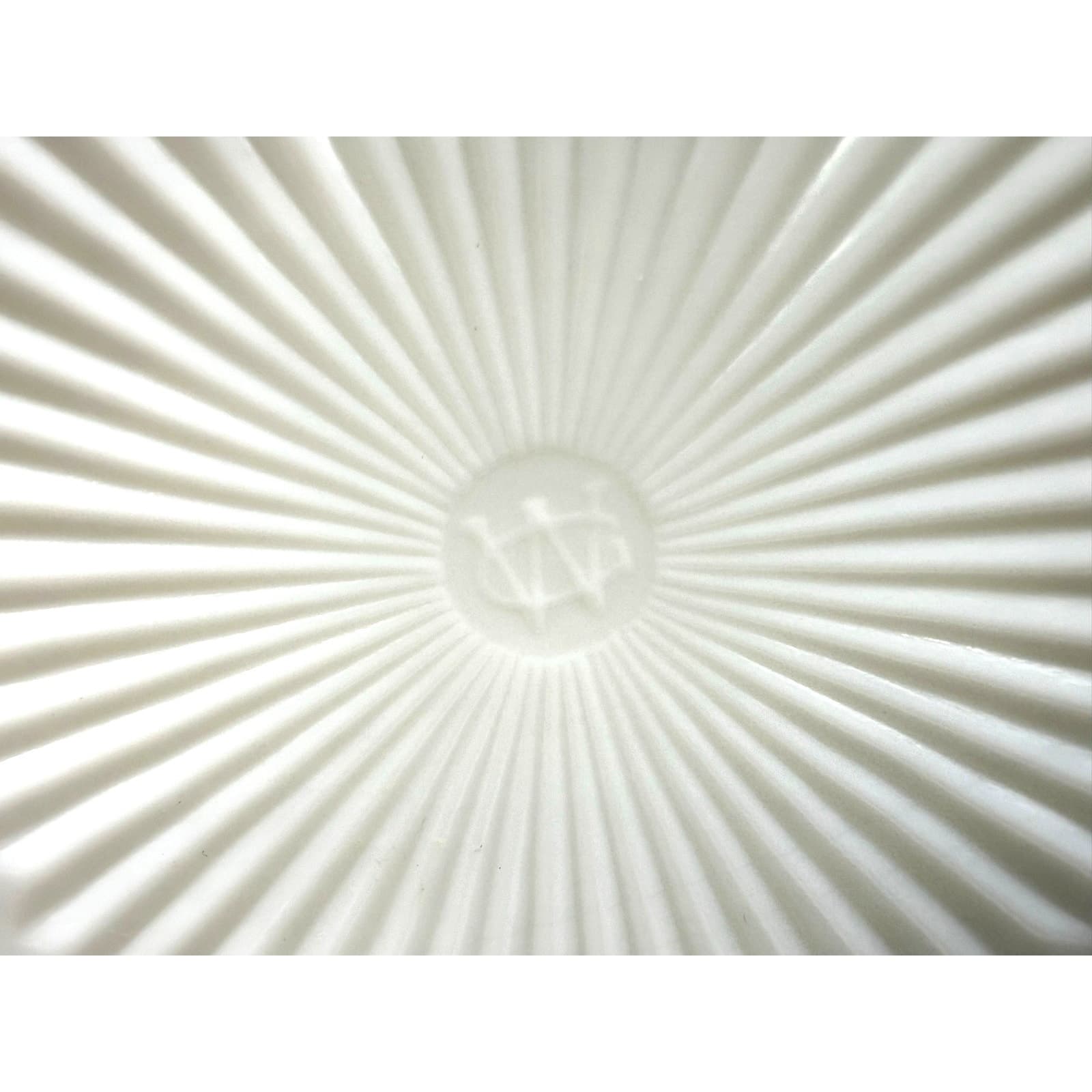 Westmoreland White Milk Glass Vintage Diamond Quilted Ruffled 12" Swung Vase - Thumbnail 7