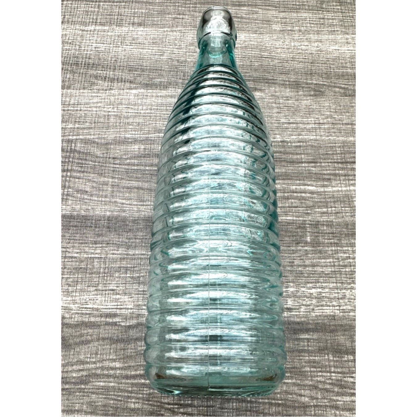 Turquoise Water Wine Goblets-Set of 5 with Contemporary Ribbed Serving Bottle - Thumbnail 15