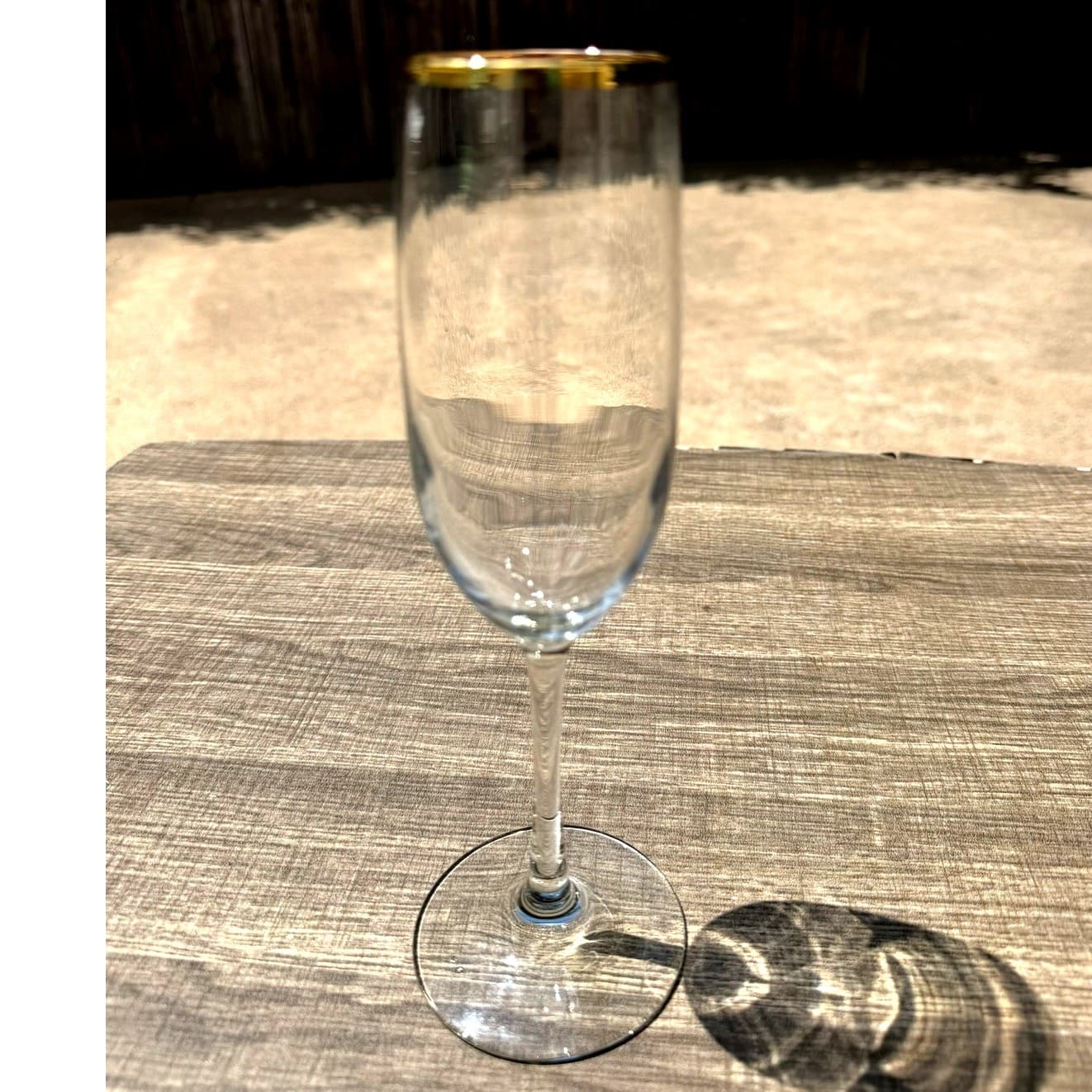 Elegant Gold Rim Champagne Flutes 9.25" Tall Vintage Toasting Glasses-Set of 8 - Thumbnail 9