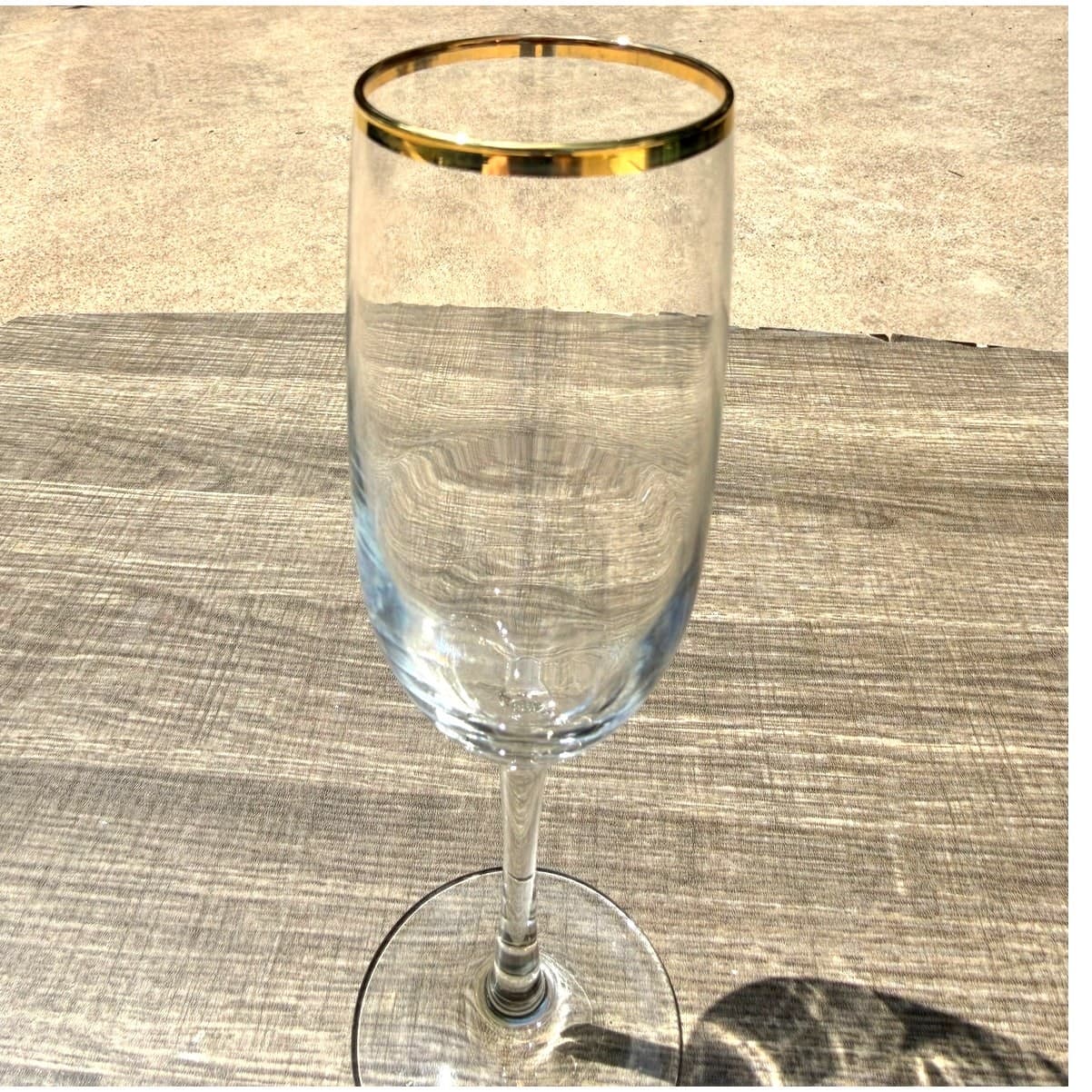 Elegant Gold Rim Champagne Flutes 9.25" Tall Vintage Toasting Glasses-Set of 8 - Thumbnail 2