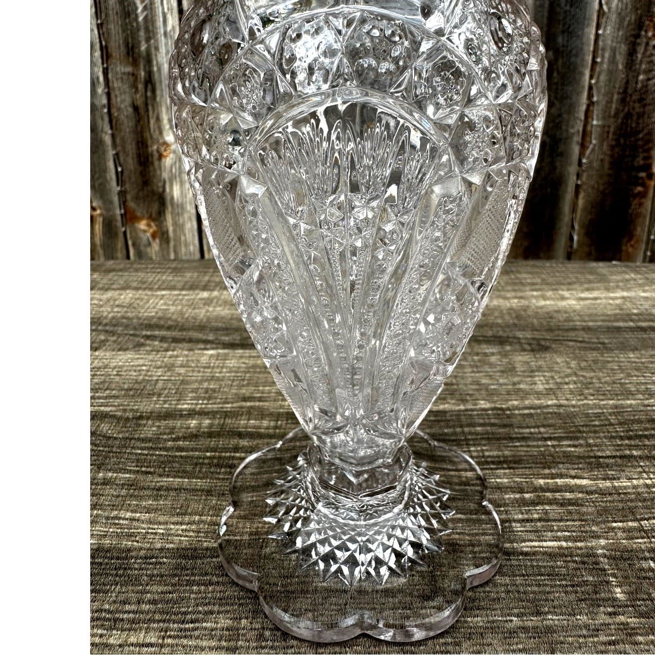 Antique 1900-1910 Duncan & Miller 'Homestead' American Brilliant Cut Glass Vase - Thumbnail 8