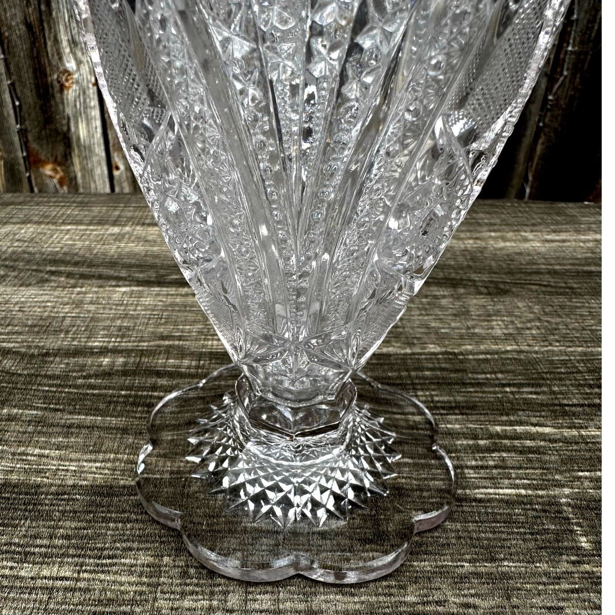 Antique 1900-1910 Duncan & Miller 'Homestead' American Brilliant Cut Glass Vase - Thumbnail 5