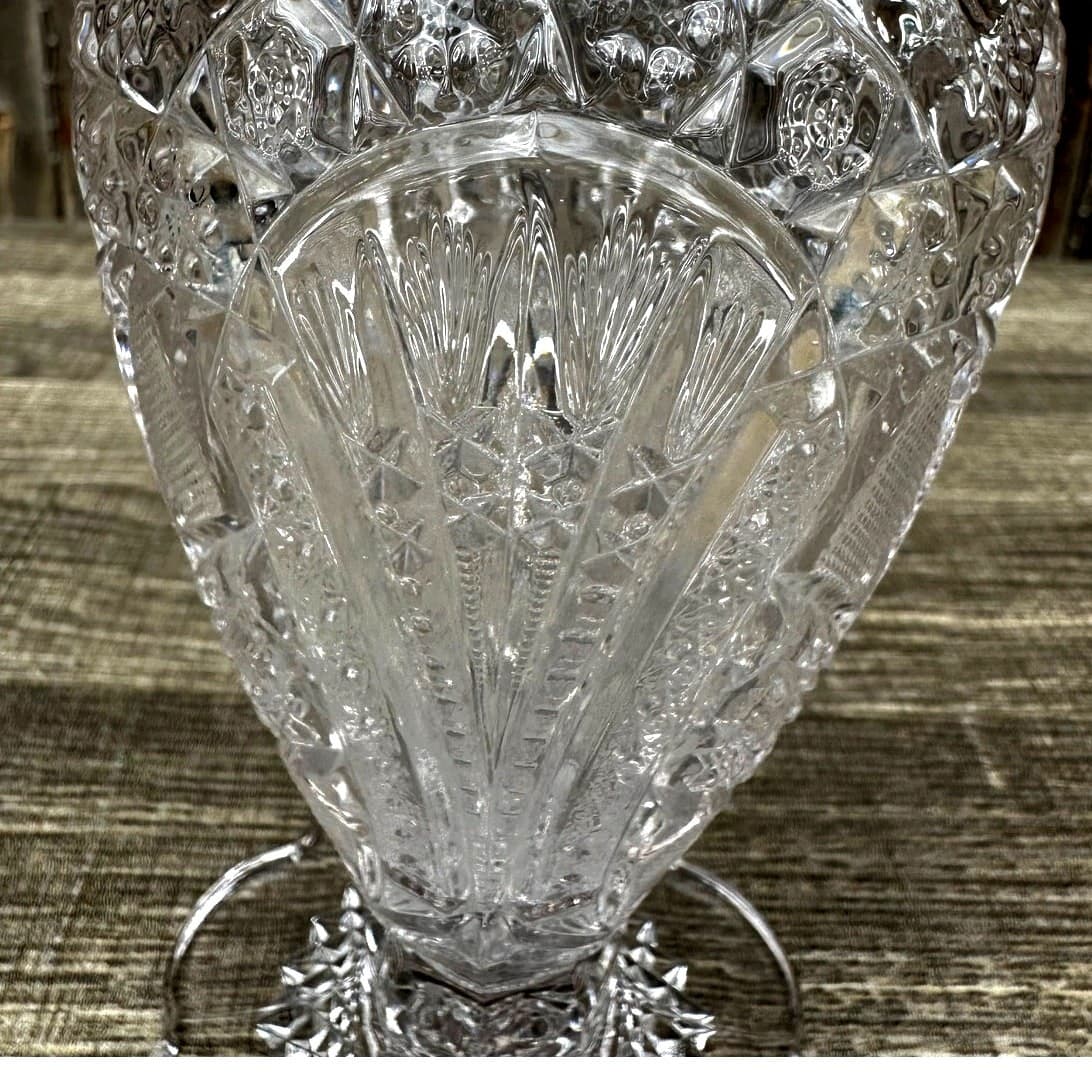 Antique 1900-1910 Duncan & Miller 'Homestead' American Brilliant Cut Glass Vase - Thumbnail 7