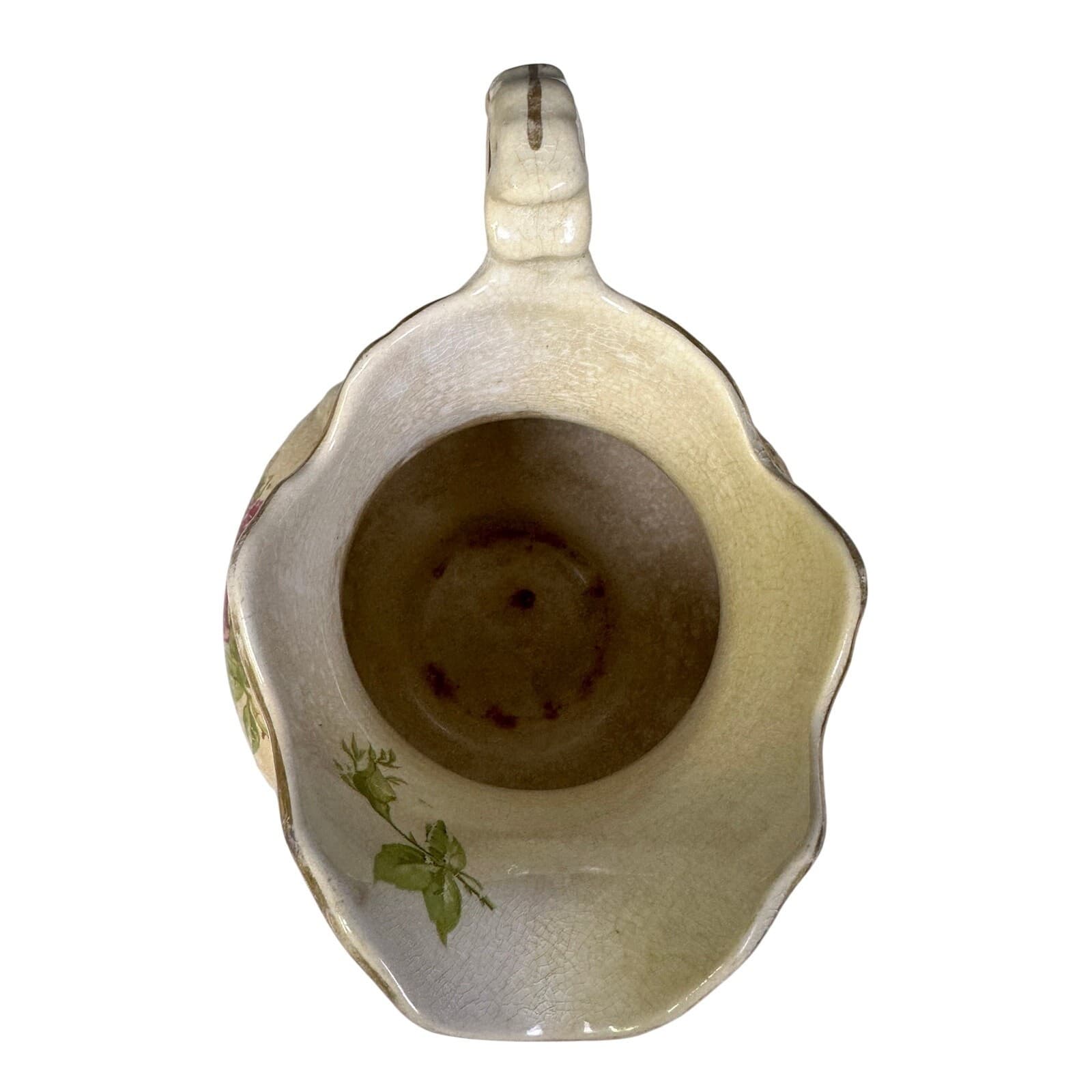 Buffalo Pottery Antique 7-3/4" Floral Pitcher - Thumbnail 5