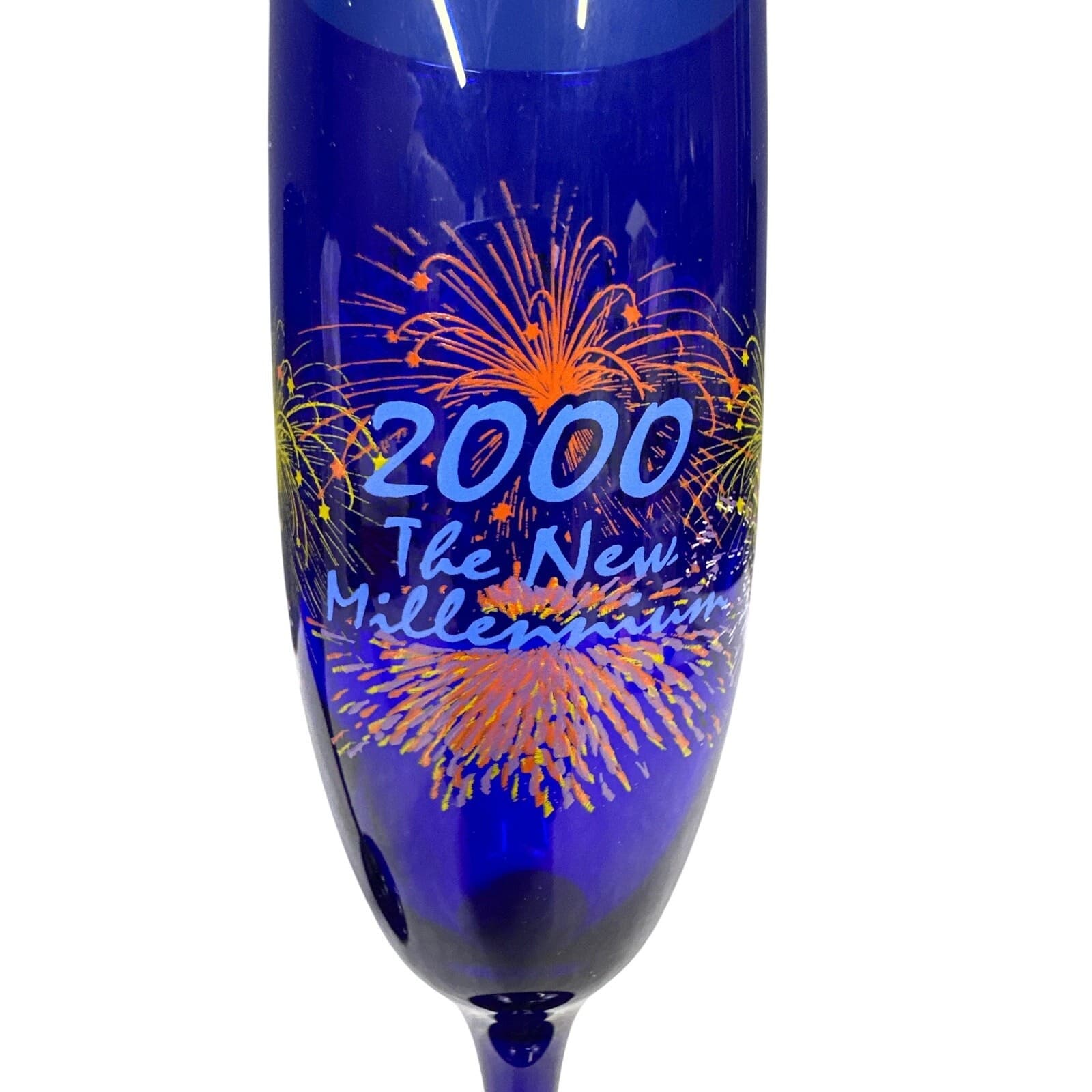 2000 The New Millenium" Pair of 9' Blue Fireworks Champagne Flutes - Thumbnail 5
