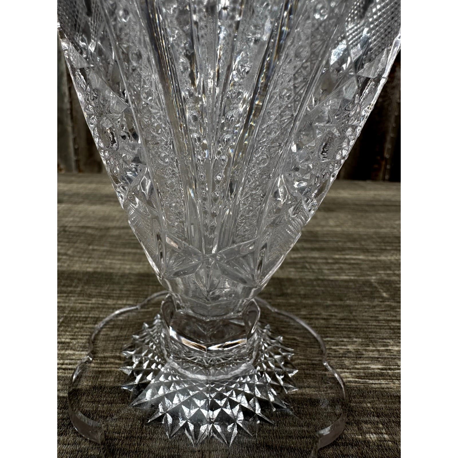 Antique 1900-1910 Duncan & Miller 'Homestead' American Brilliant Cut Glass Vase - Thumbnail 2