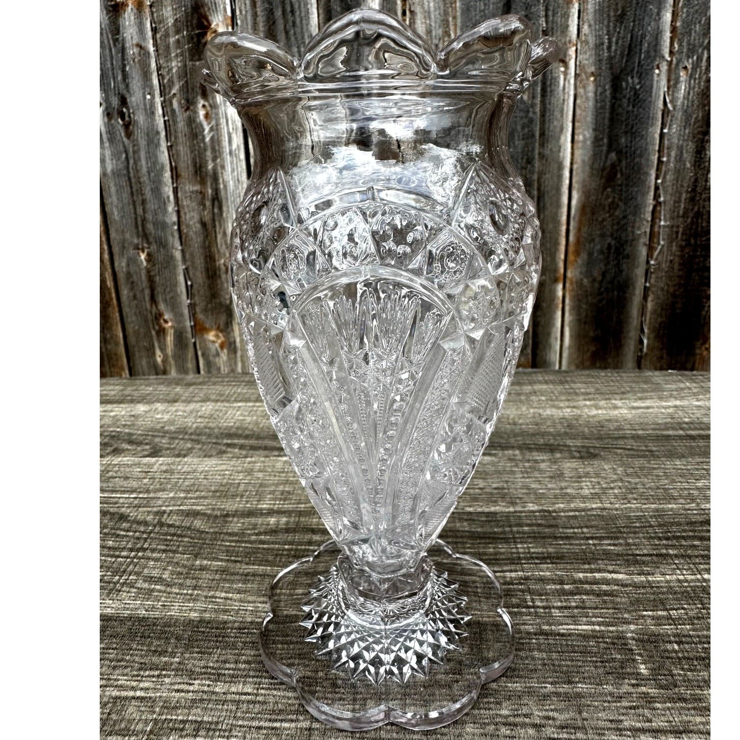 Antique 1900-1910 Duncan & Miller 'Homestead' American Brilliant Cut Glass Vase - Thumbnail 11