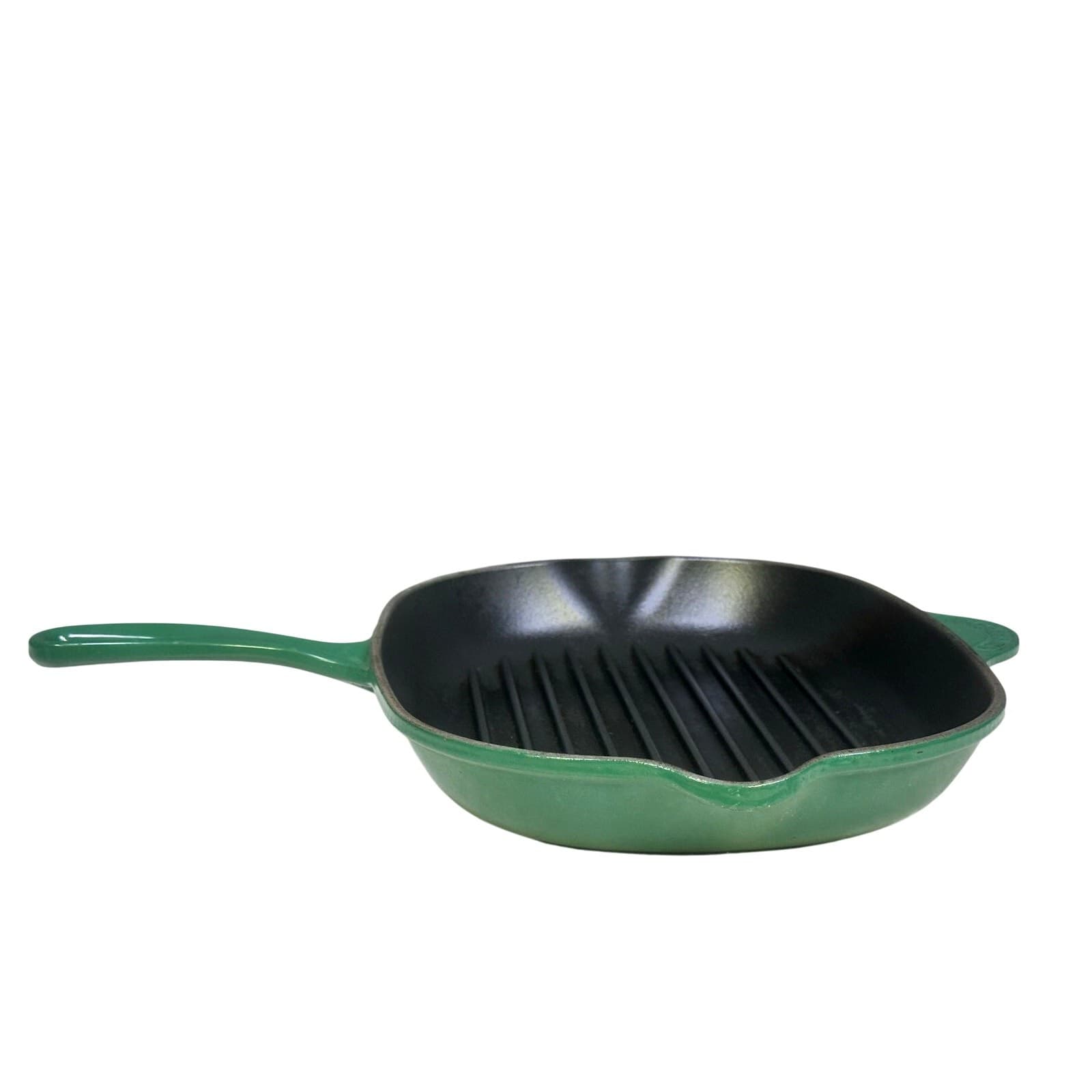 Le Creuset France #32 Oval Emerald Green 9”x12.5" Cast Iron Grill Pan/Skillet