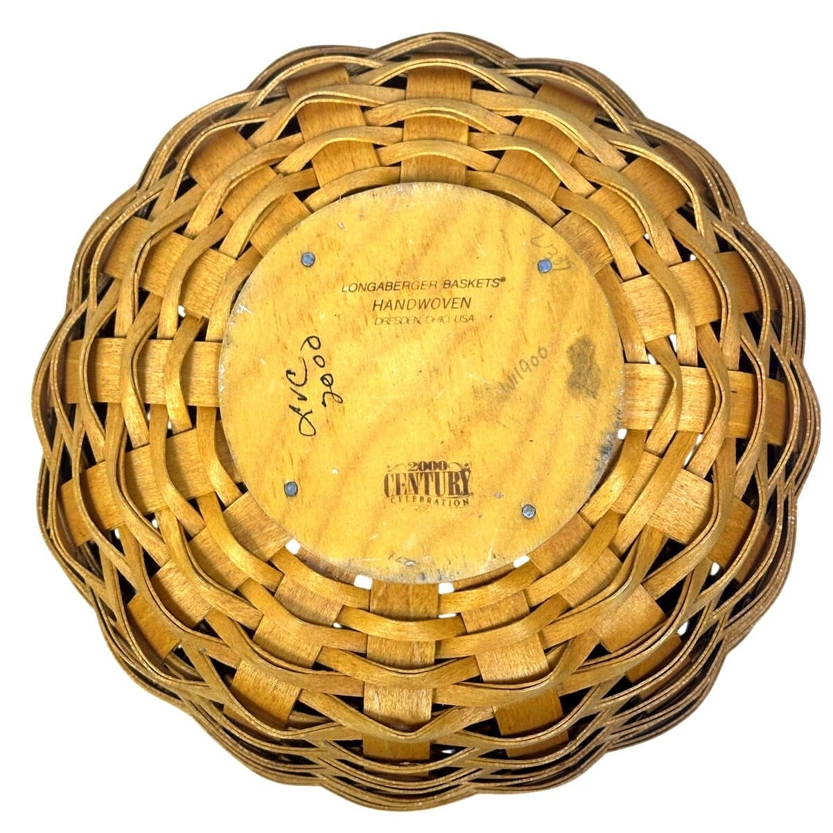 Longaberger 2000 Century October Fields Vintage Basket w/Lid Protector-Excellent - Thumbnail 12