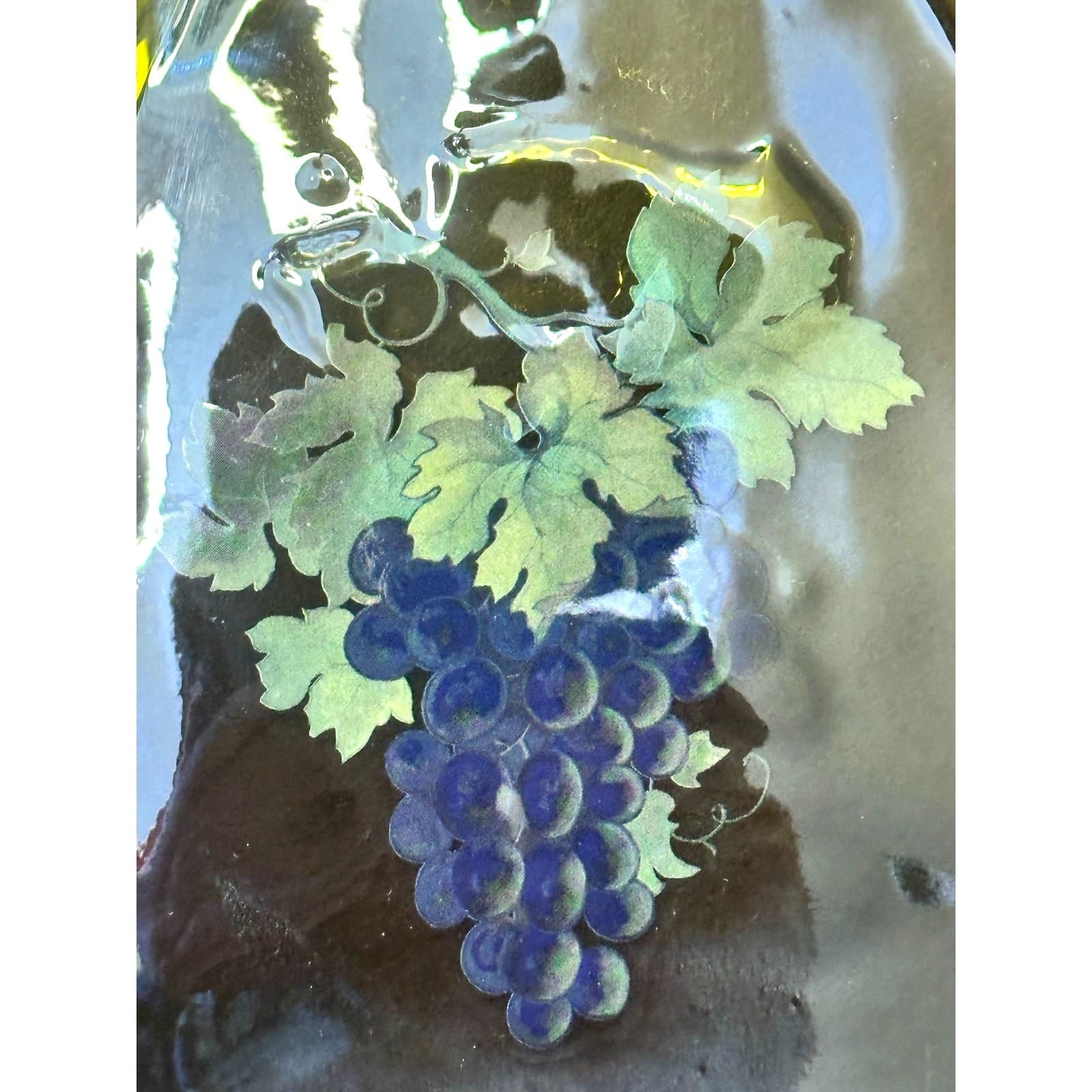 Unique Wine Bottle Cheese Tray w/Grape Handle Spreader 'Made in Texas' - Thumbnail 2