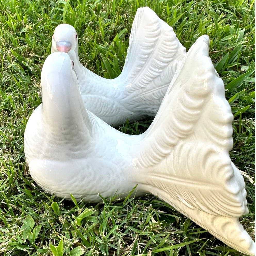 LLadro 'Couple of Doves' 01169 Spain Porcelain Lovebirds-Original Box-Excellent - Thumbnail 4