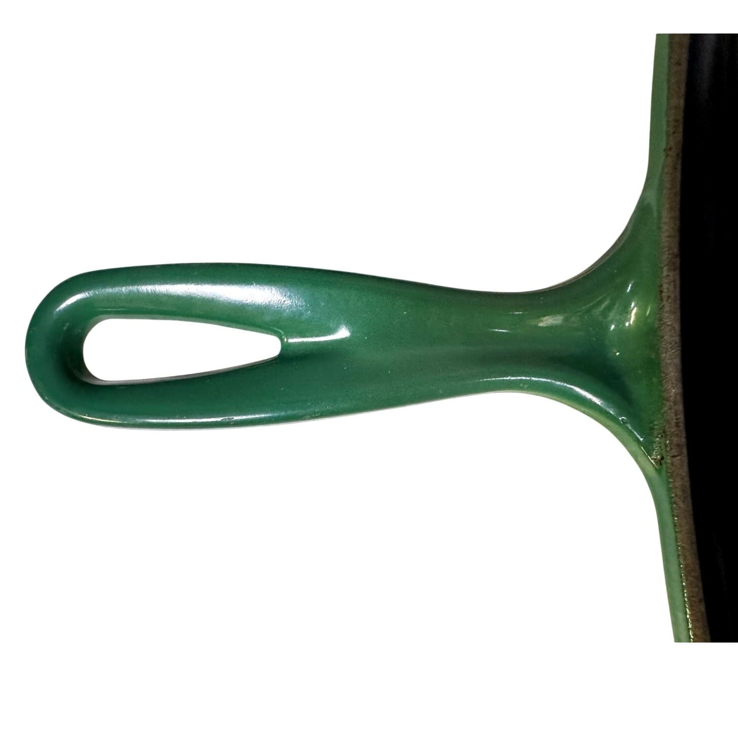 Le Creuset France #32 Oval Emerald Green 9”x12.5" Cast Iron Grill Pan/Skillet - Thumbnail 6