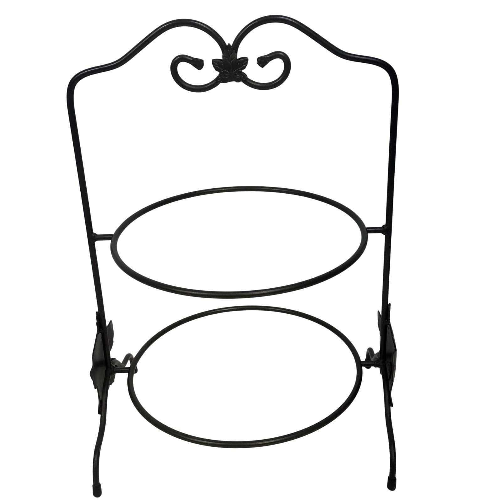 Longaberger Wrought Iron 2 Tier Pie Rack+2 IVORY Woven Traditions 10" Pie Plates - Thumbnail 10