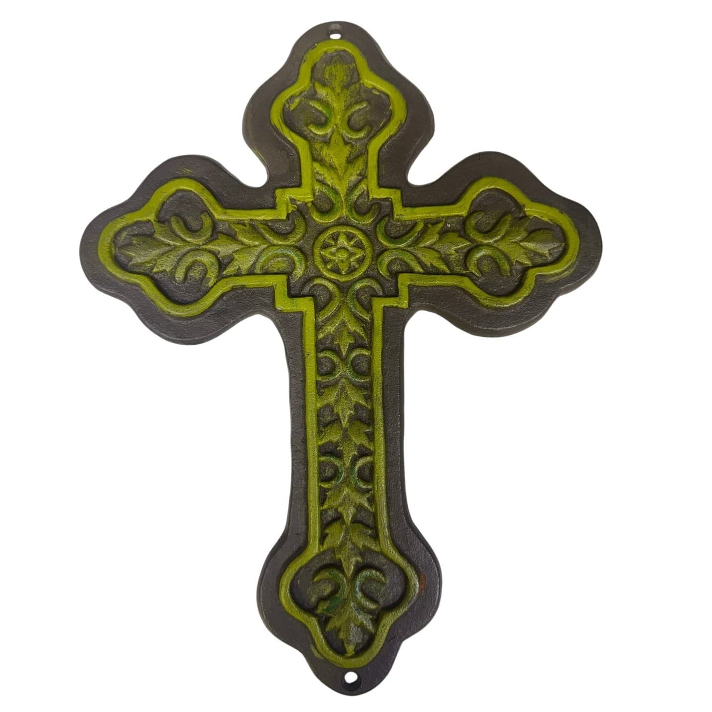 Metal 11-3/4" Painted Metal Cross Beautiful