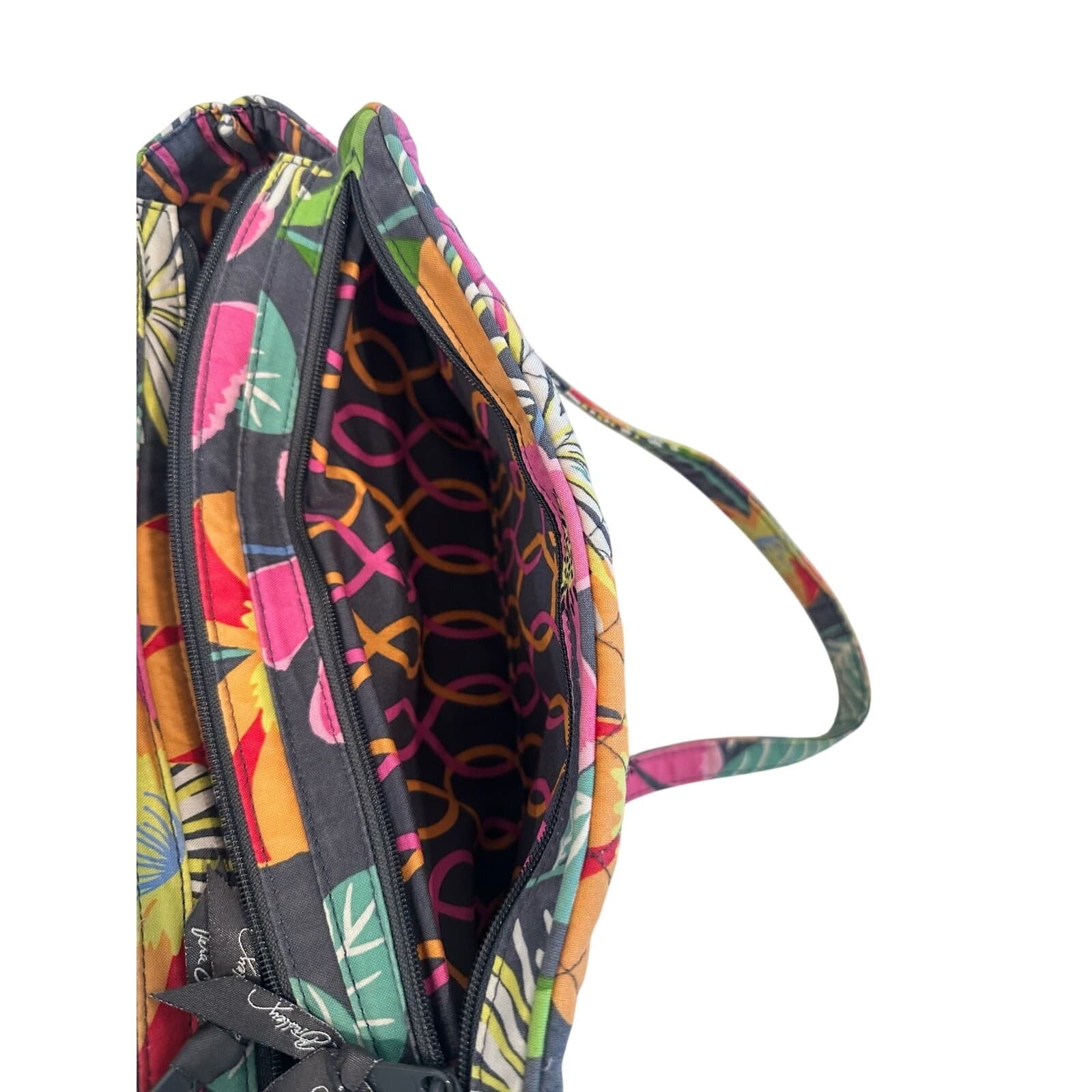 Vera Bradley Retired 'Jazzy Blooms' Purse Bag Double Handle-Nice! - Thumbnail 7