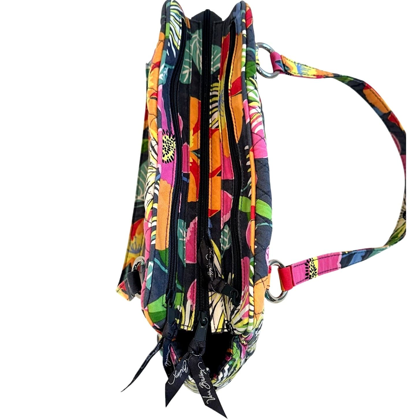 Vera Bradley Retired 'Jazzy Blooms' Purse Bag Double Handle-Nice! - Thumbnail 2