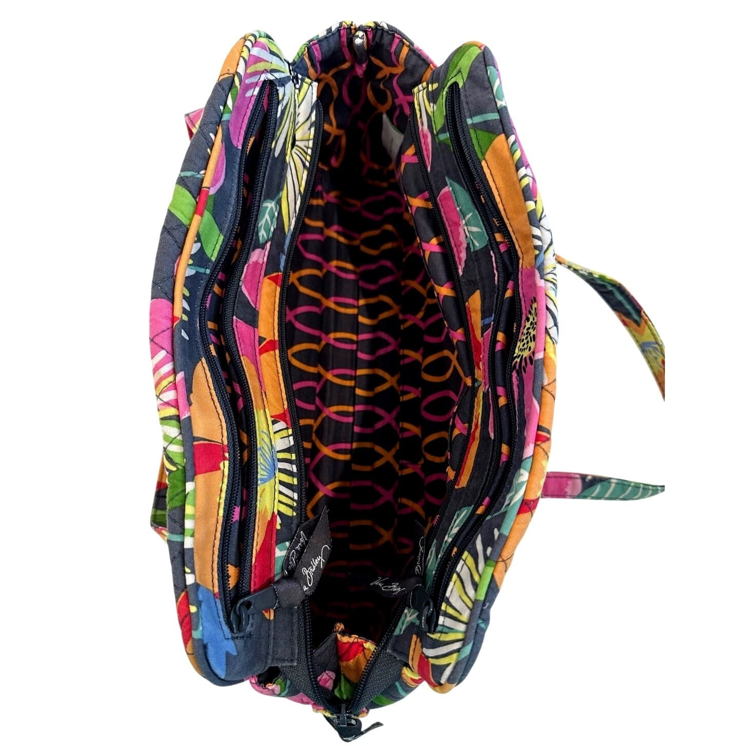 Vera Bradley Retired 'Jazzy Blooms' Purse Bag Double Handle-Nice! - Thumbnail 8