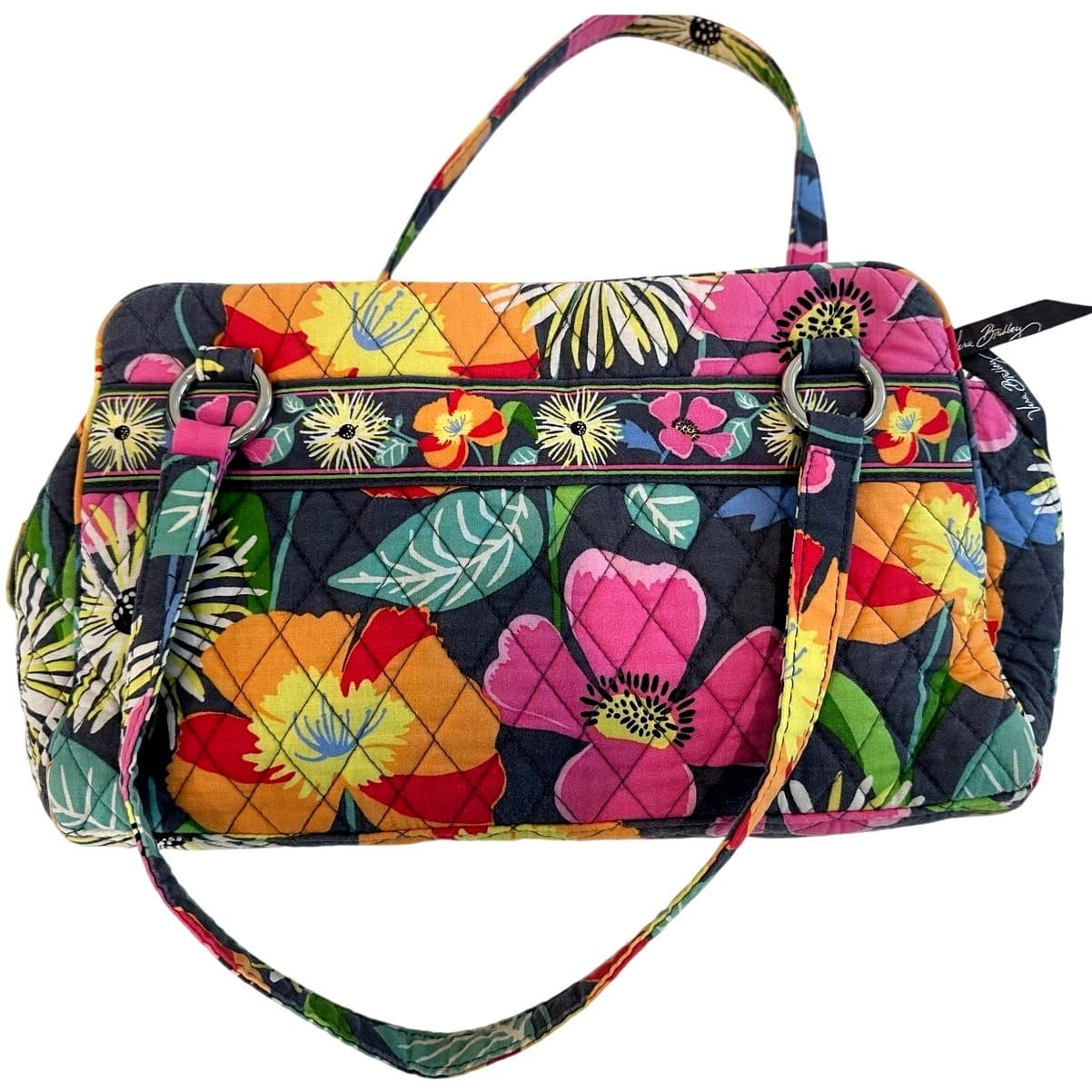 Vera Bradley Retired 'Jazzy Blooms' Purse Bag Double Handle-Nice! - Thumbnail 3