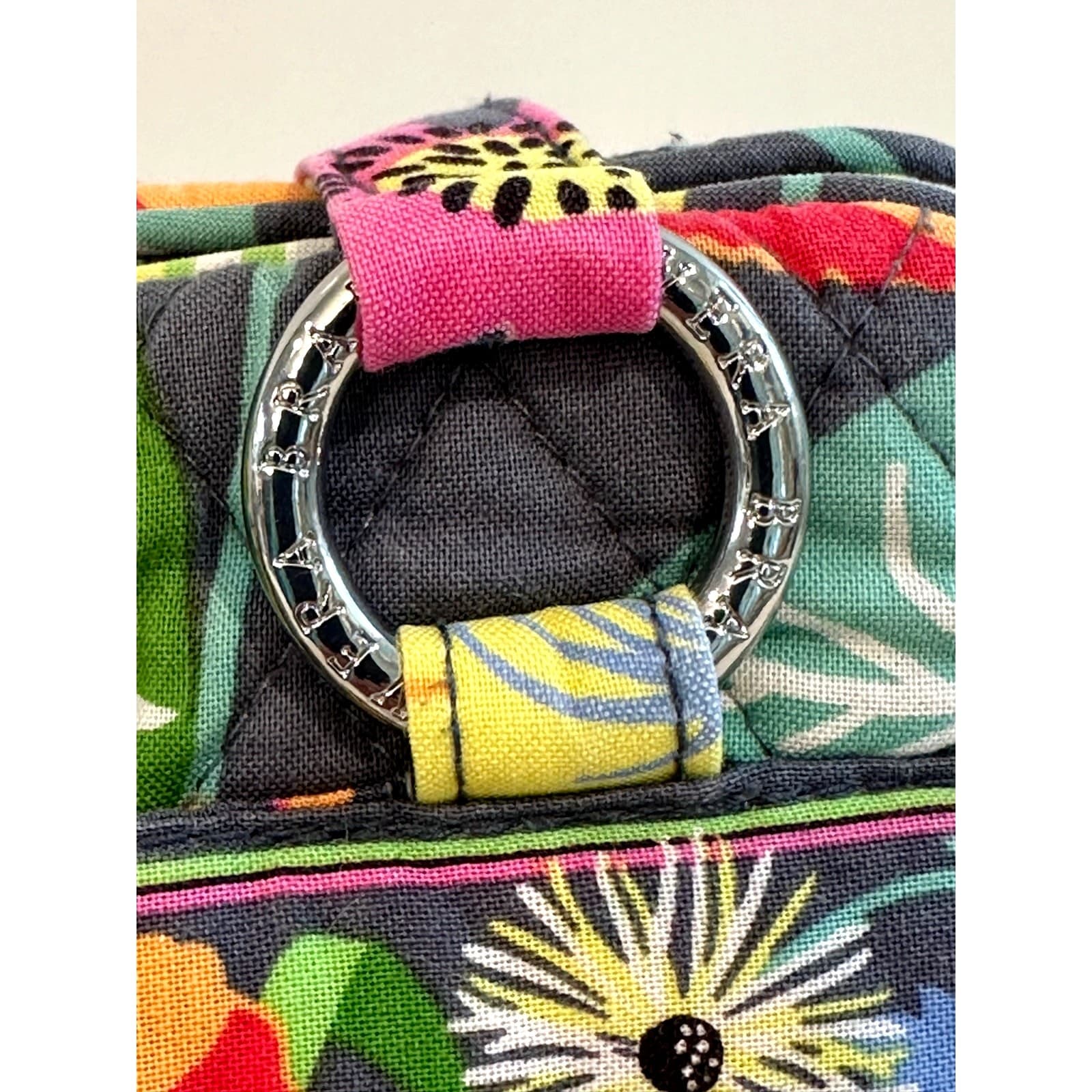 Vera Bradley Retired 'Jazzy Blooms' Purse Bag Double Handle-Nice! - Thumbnail 4