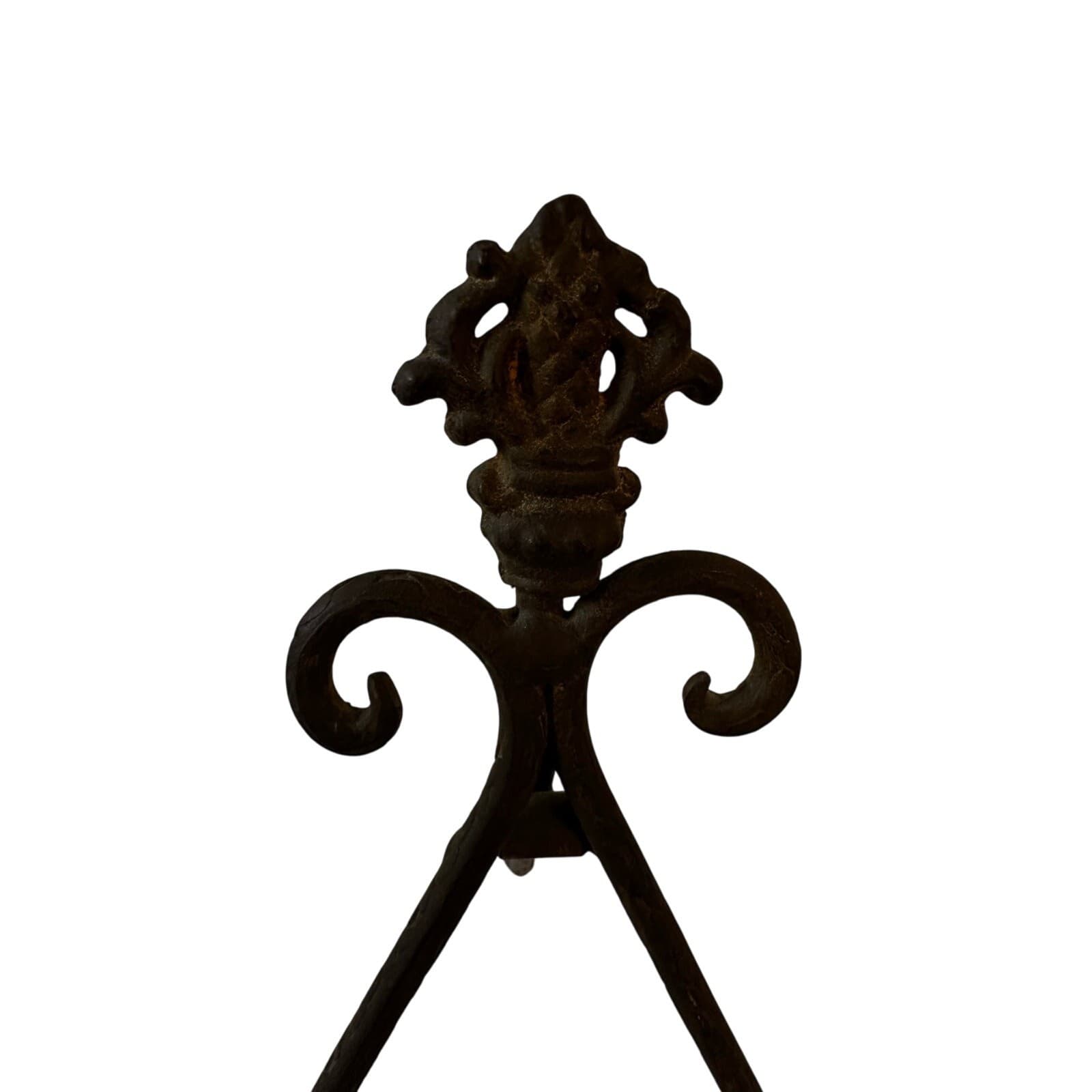 Pair of Brown Natural Finish Iron Easels Picture Frame Cookbook Music Small Art - Thumbnail 3