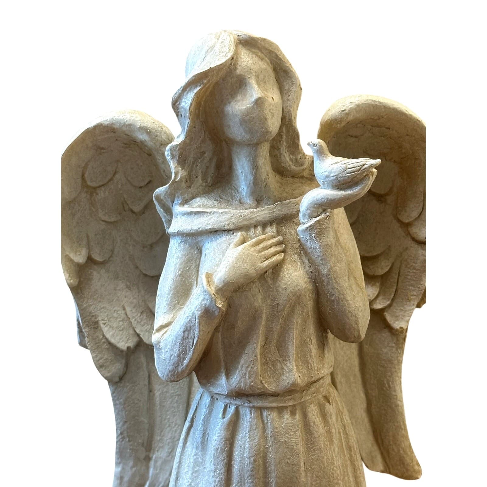 Garden of Angels 16" Resin Angel with Dove Garden Display Statue/Sculpture - Thumbnail 2