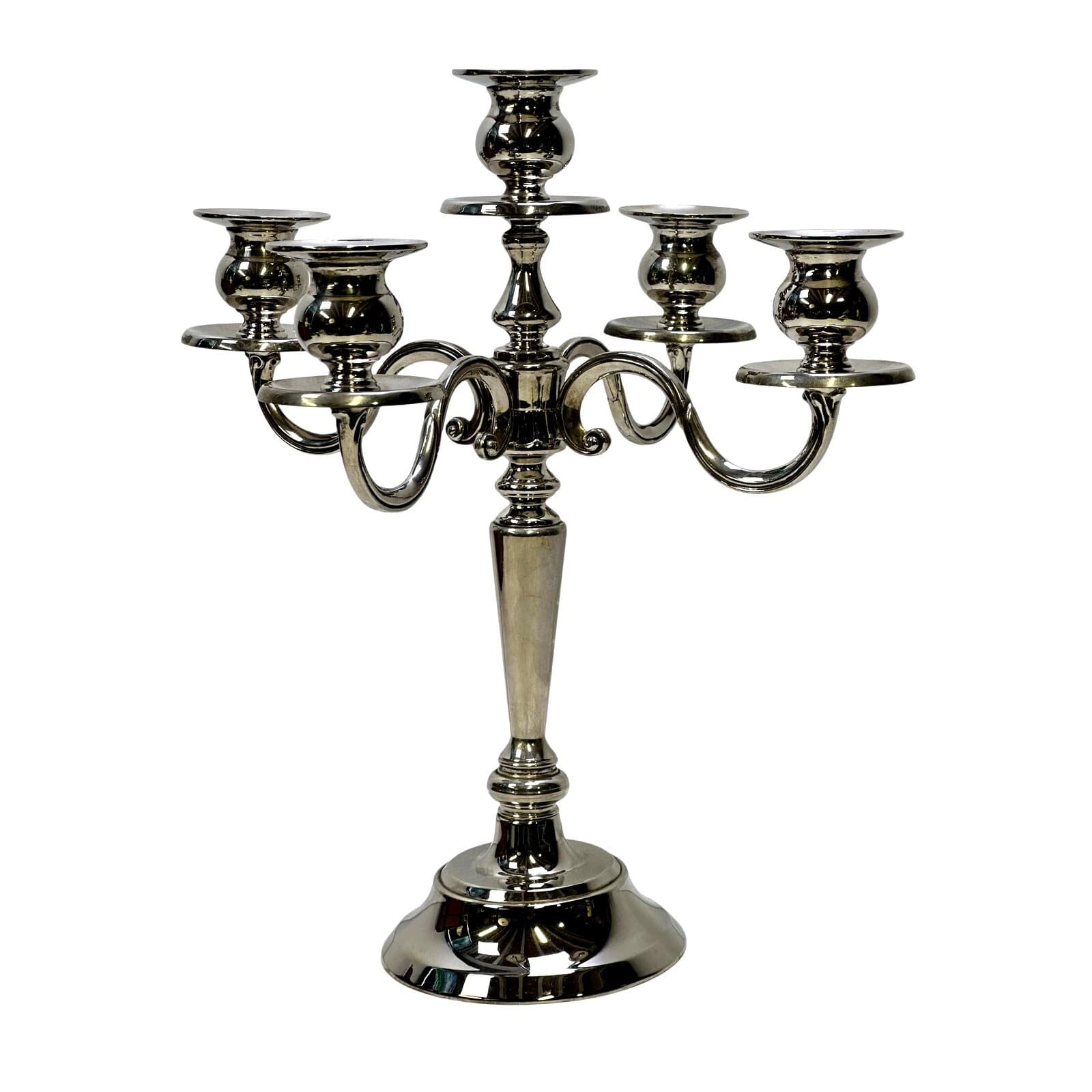 Hollywood Regency Empire Federalist Vintage 5-Arm Silverplate Candelabra - Thumbnail 2