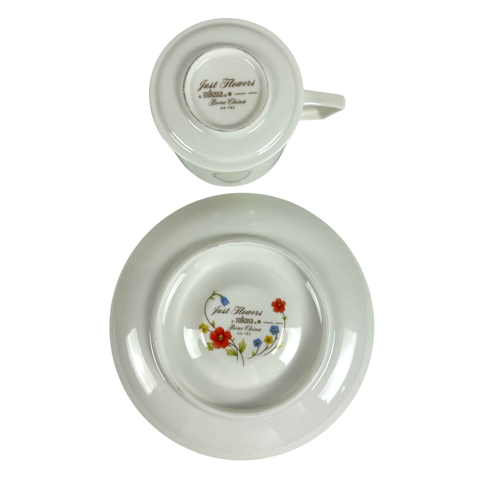 Mikasa Bone China Japan 1974-1996 Retired 'Just Flowers' Flat Cup & Saucer Set - Thumbnail 6