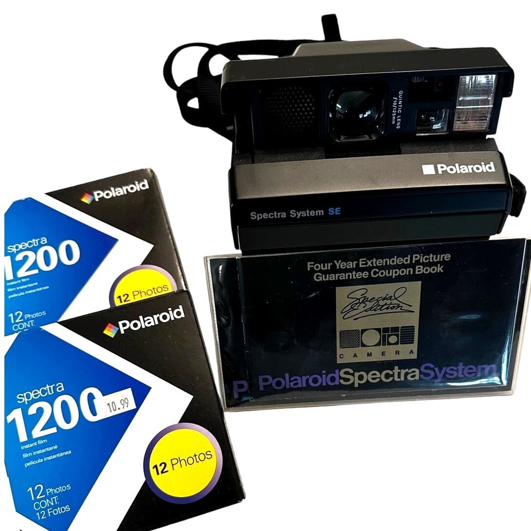 Polaroid Spectra System SE Vintage Instant Camera w/2 Packs of Film - Thumbnail 5