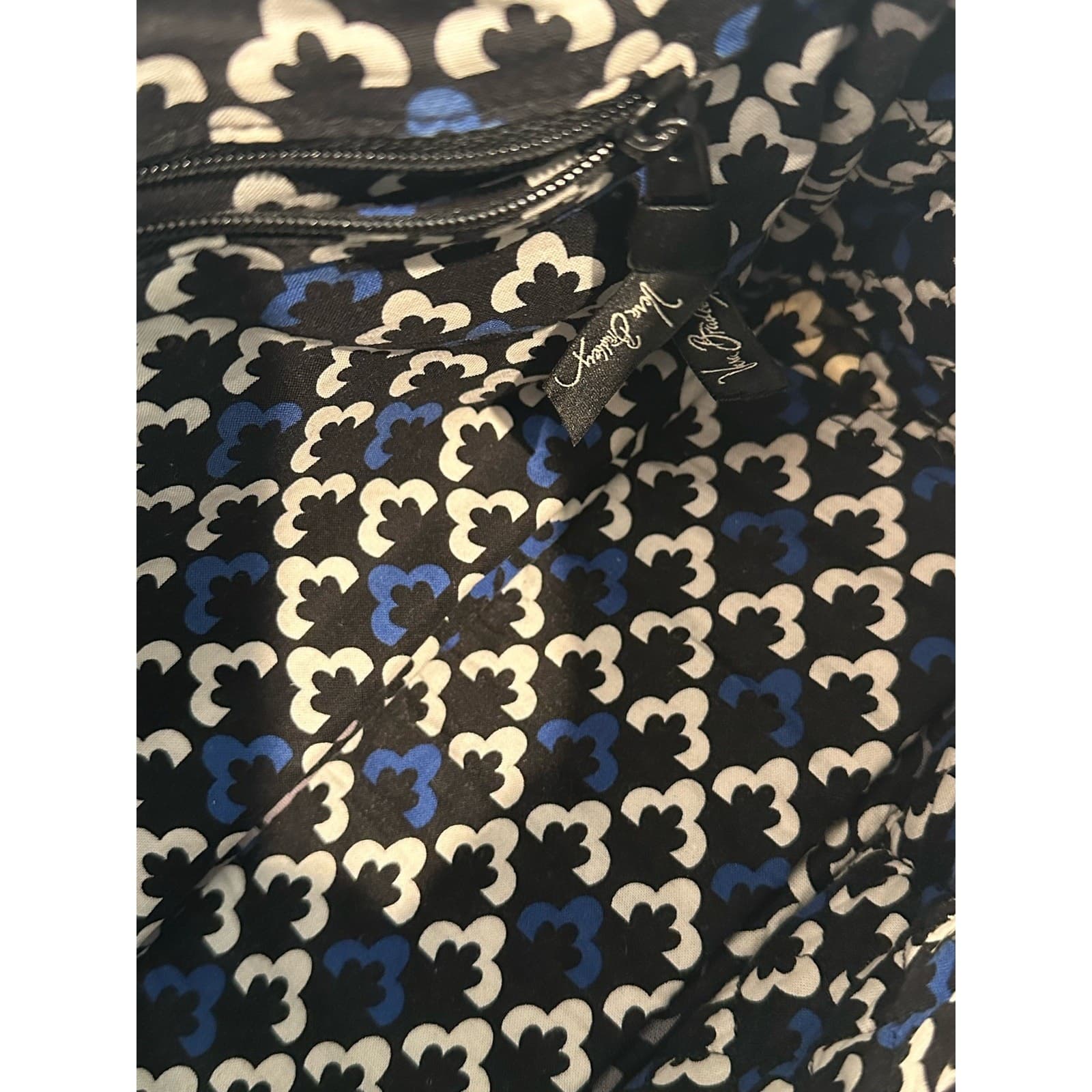 Vera Bradley Retired 'Canterbury' Cobalt/Black/White Large Shoulder Bag - Thumbnail 11