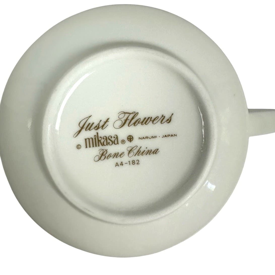 Mikasa Bone China Japan 1974-1996 Retired 'Just Flowers' Creamer/Sugar Bowl Set - Thumbnail 10