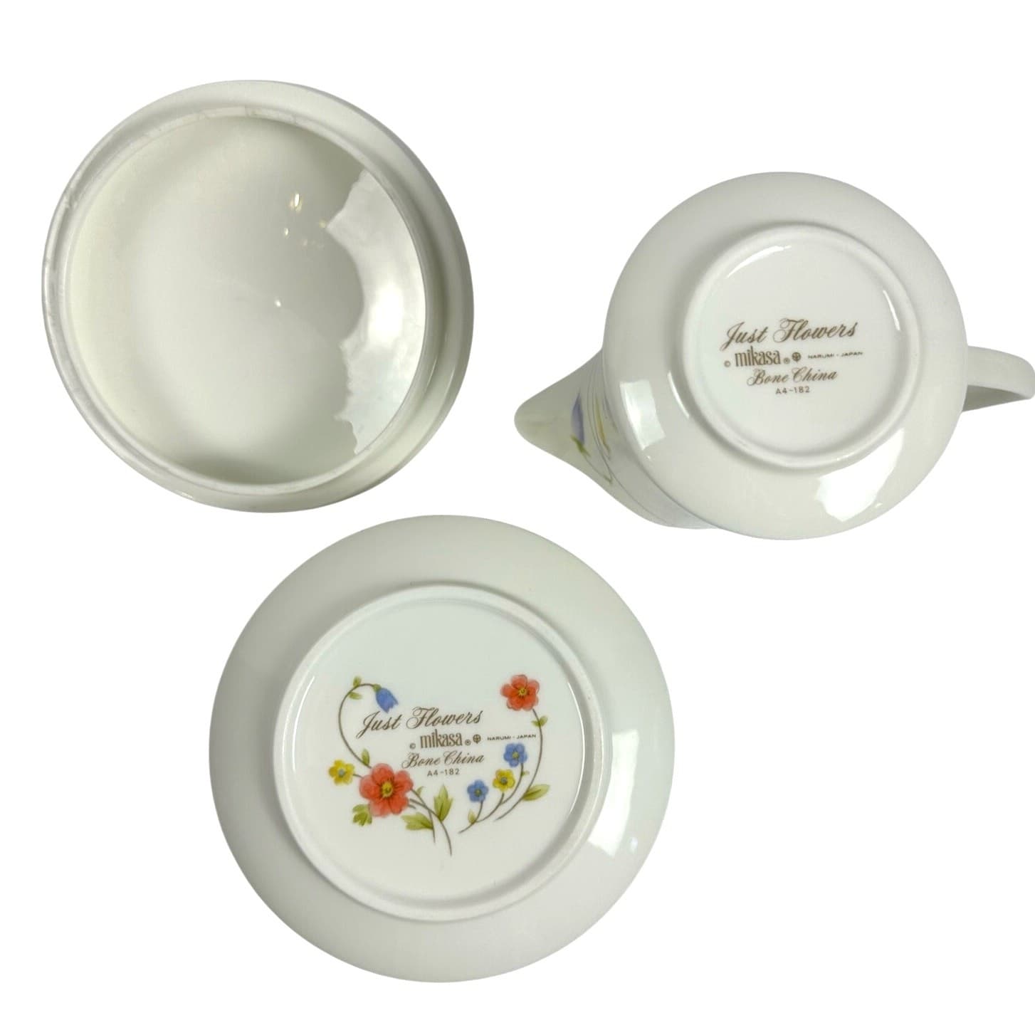 Mikasa Bone China Japan 1974-1996 Retired 'Just Flowers' Creamer/Sugar Bowl Set - Thumbnail 7