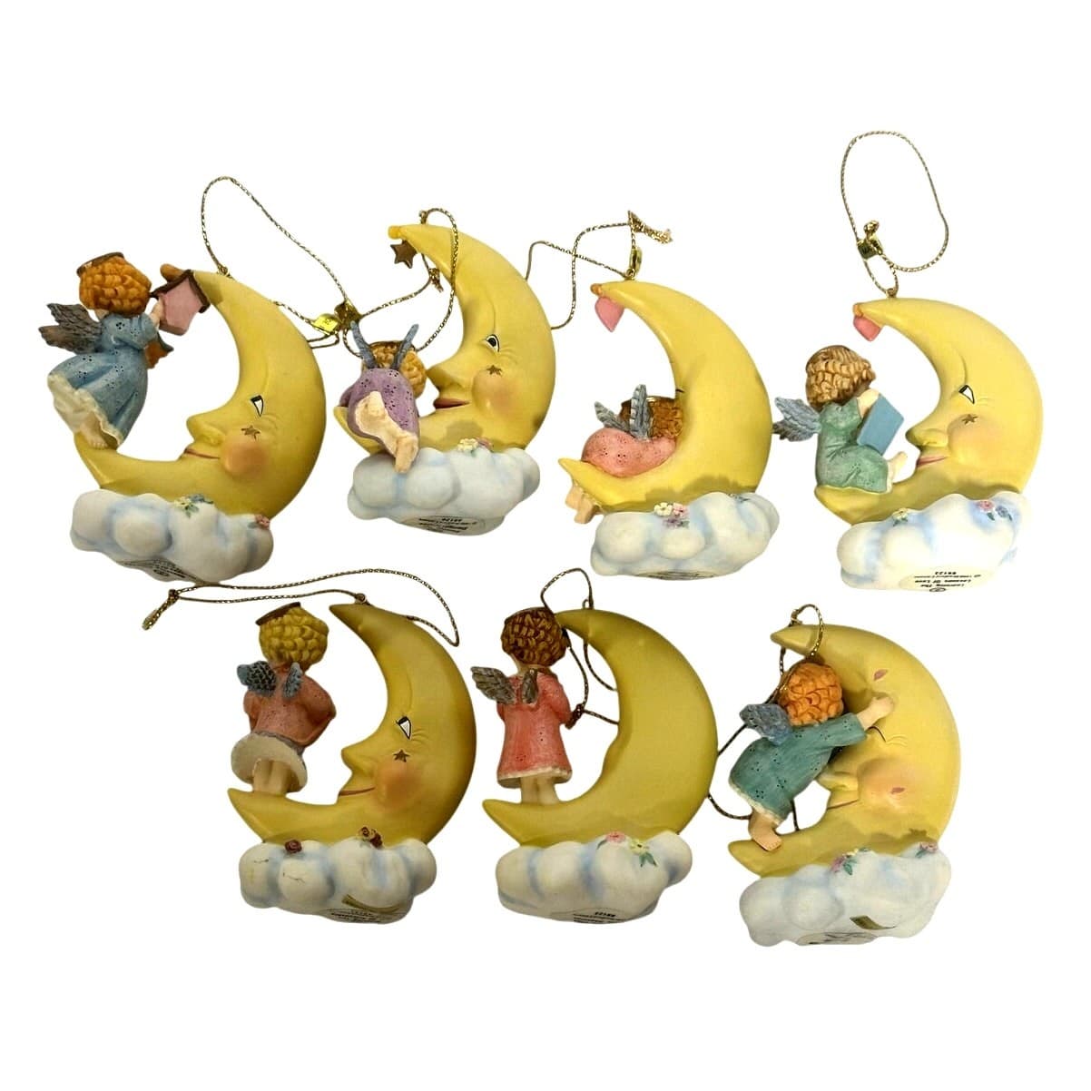 Bradford Editions 7 Angel Children & Moon Ornaments 1998 1999 - Thumbnail 9