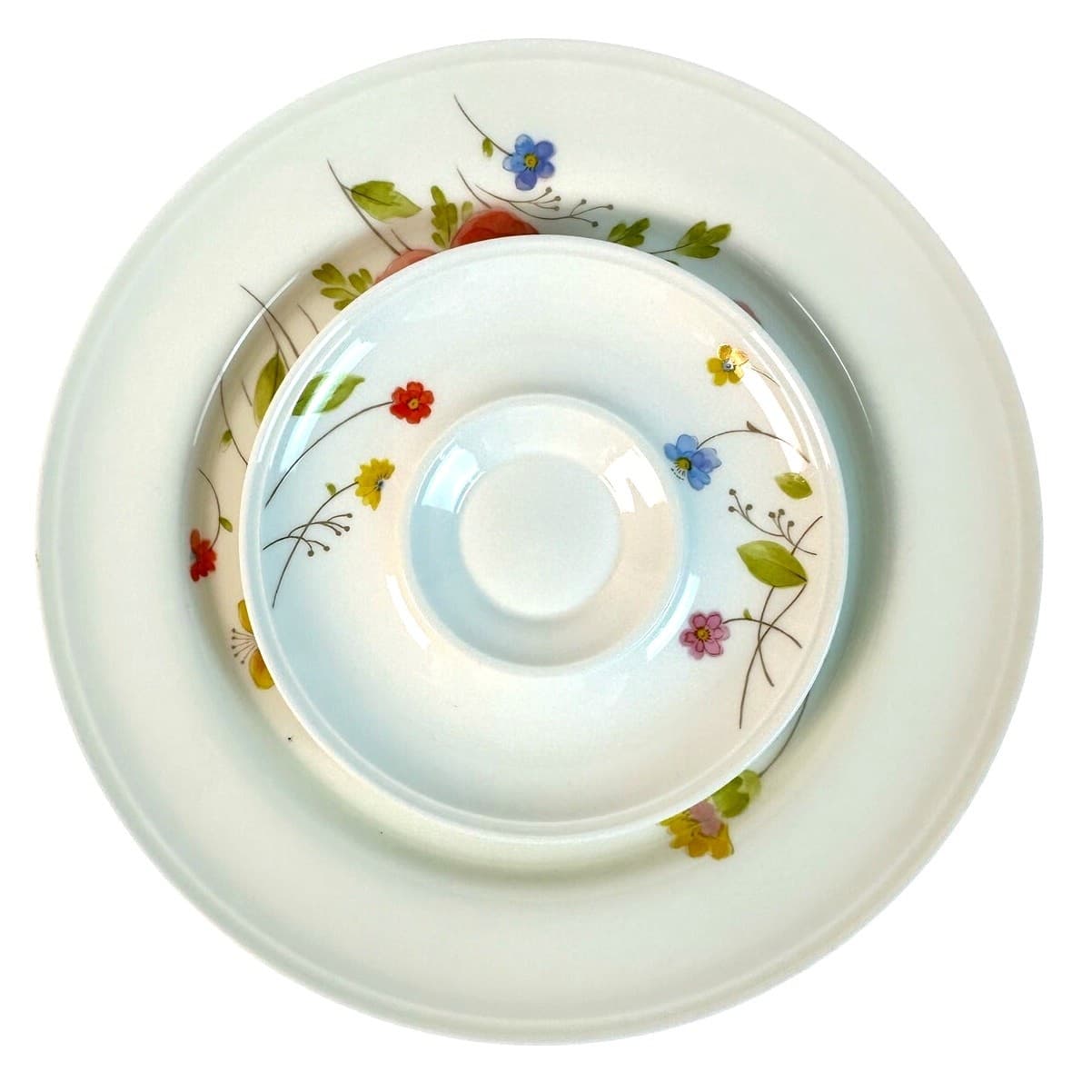 Mikasa Bone China Japan 1974-1996 Retired 'Just Flowers' Dinner Plate & Saucer