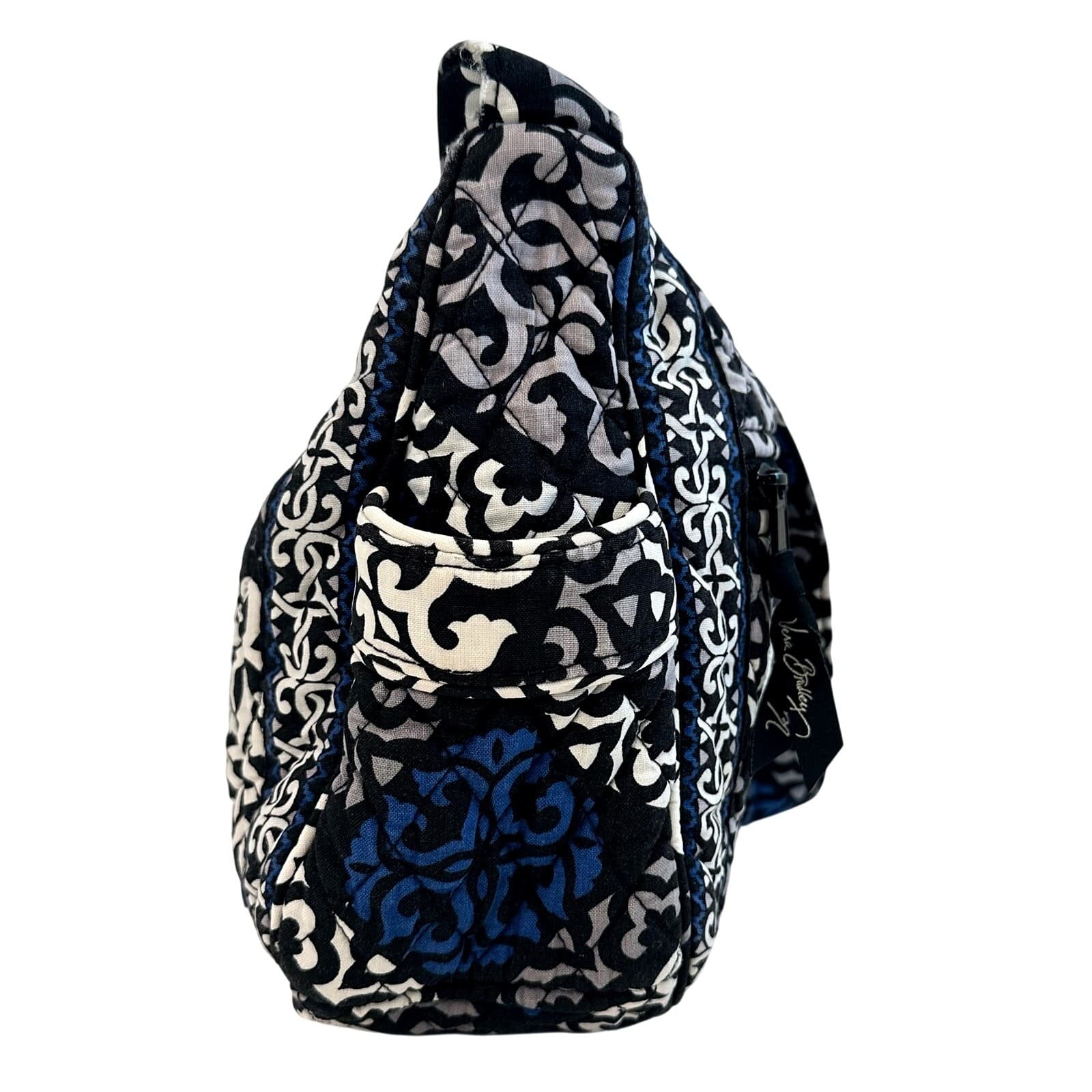 Vera Bradley Retired 'Canterbury' Cobalt/Black/White Large Shoulder Bag - Thumbnail 6