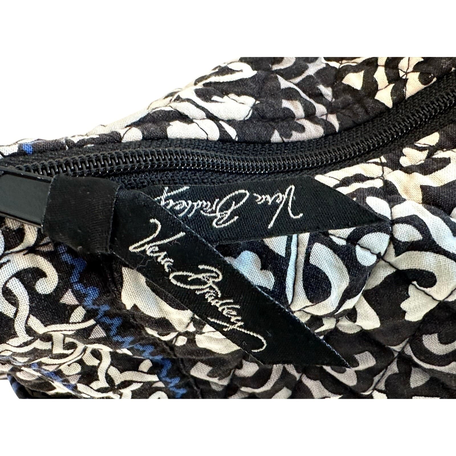 Vera Bradley Retired 'Canterbury' Cobalt/Black/White Large Shoulder Bag - Thumbnail 5