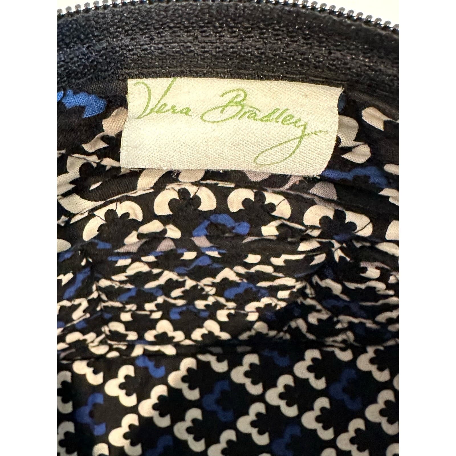 Vera Bradley Retired 'Canterbury' Cobalt/Black/White Large Shoulder Bag - Thumbnail 10