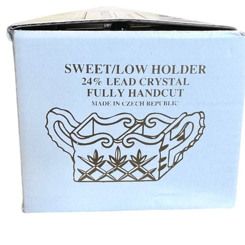 Shannon by Godinger 24% Lead Crystal Scroll Sweet and Low Holder-NEW in Box! - Thumbnail 5
