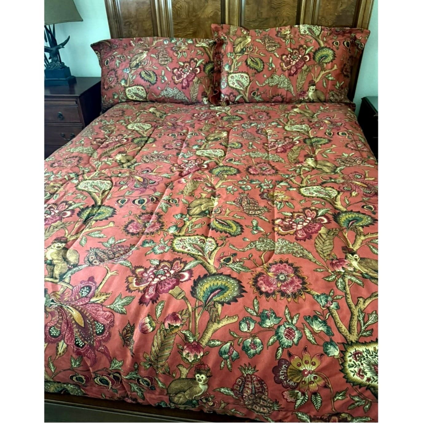 Raymond Waites 2003 Studio King Comforter Monkey Tropical Botanical Floral 4-PCS - Thumbnail 3
