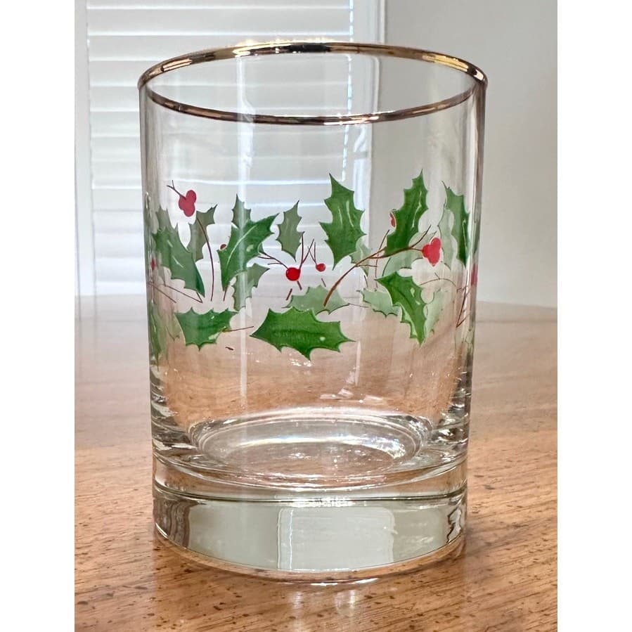Lenox Holiday Dimension 12 oz Double Old-Fashioned Glasses-Gold Rim-Set of 4 - Thumbnail 2