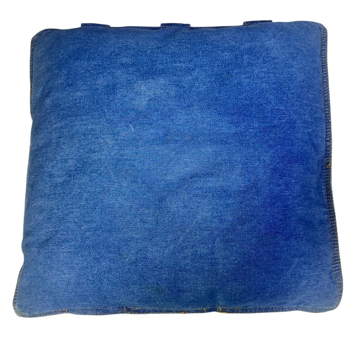 Unique Embellished Denim Jean Casual Fun 17x17 Throw Pillow w/Faux Snaps Pocket - Thumbnail 4