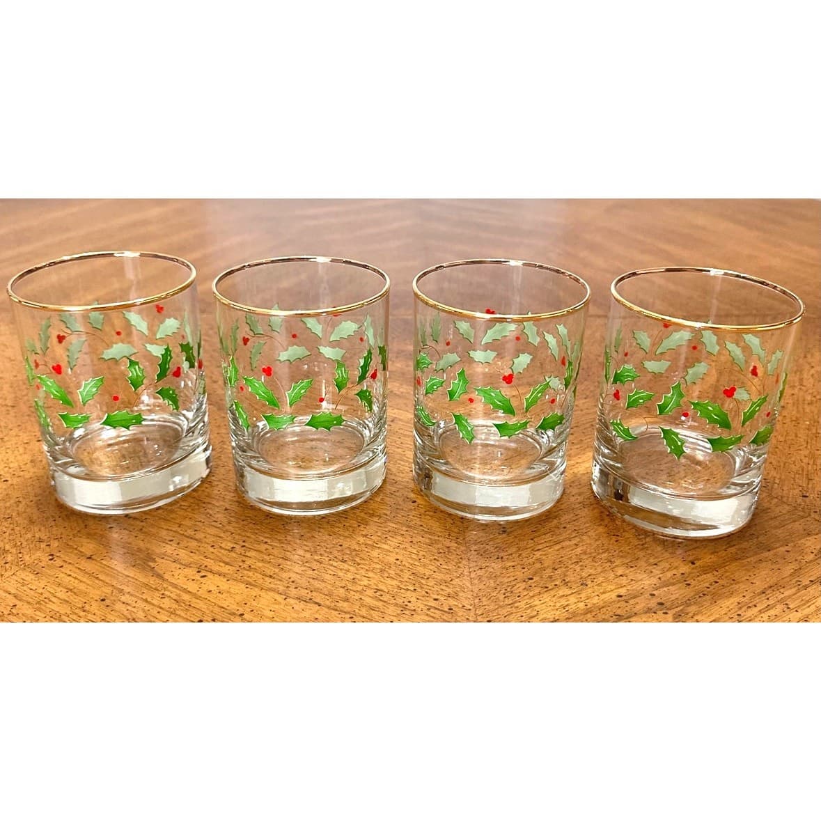 Lenox Holiday Dimension 12 oz Double Old-Fashioned Glasses-Gold Rim-Set of 4 - Thumbnail 3