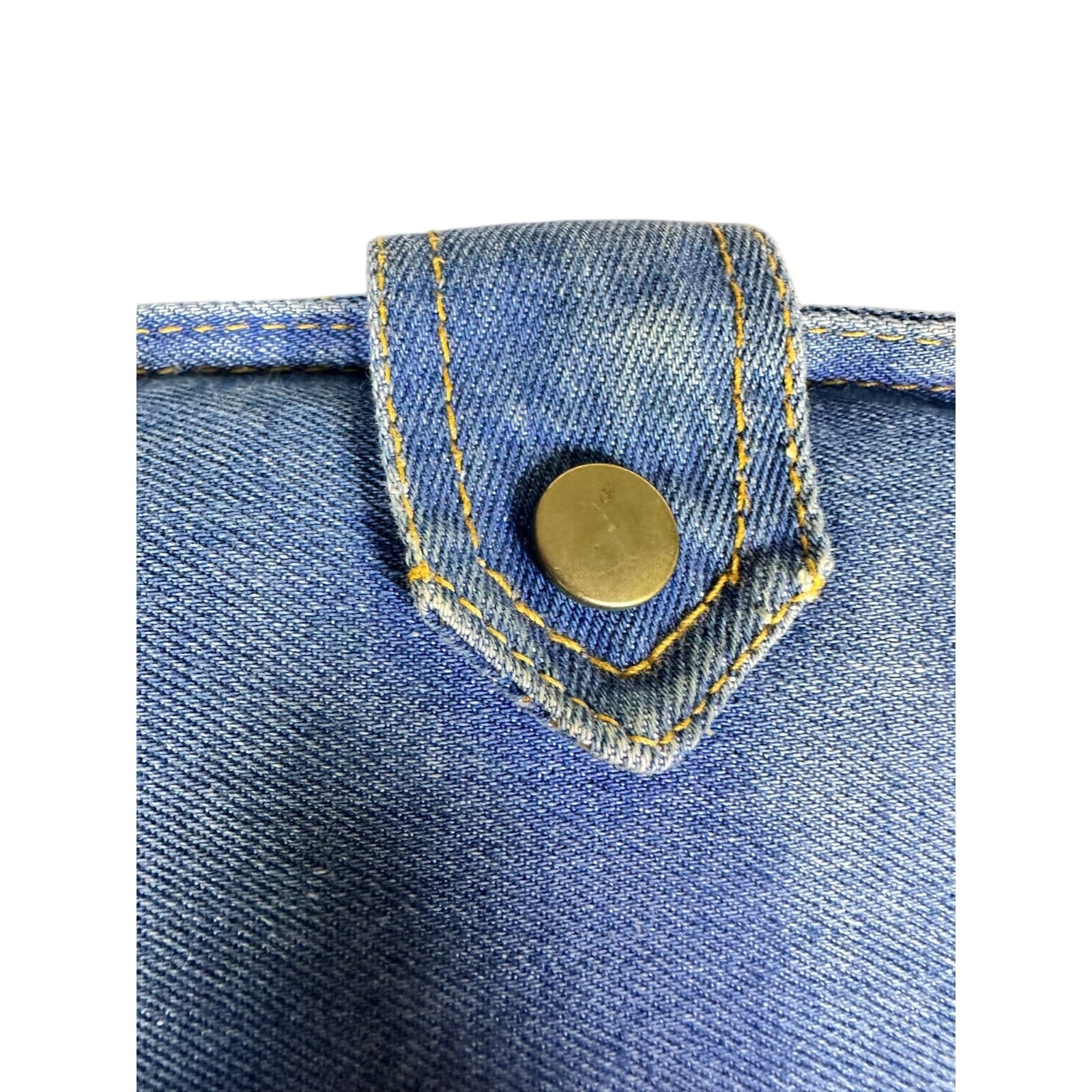Unique Embellished Denim Jean Casual Fun 17x17 Throw Pillow w/Faux Snaps Pocket - Thumbnail 2