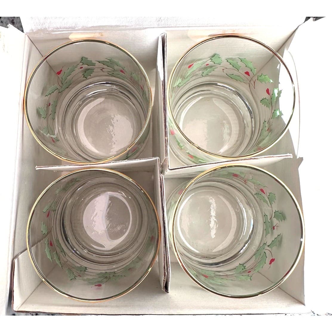 Lenox Holiday Dimension 12 oz Double Old-Fashioned Glasses-Gold Rim-Set of 4 - Thumbnail 6