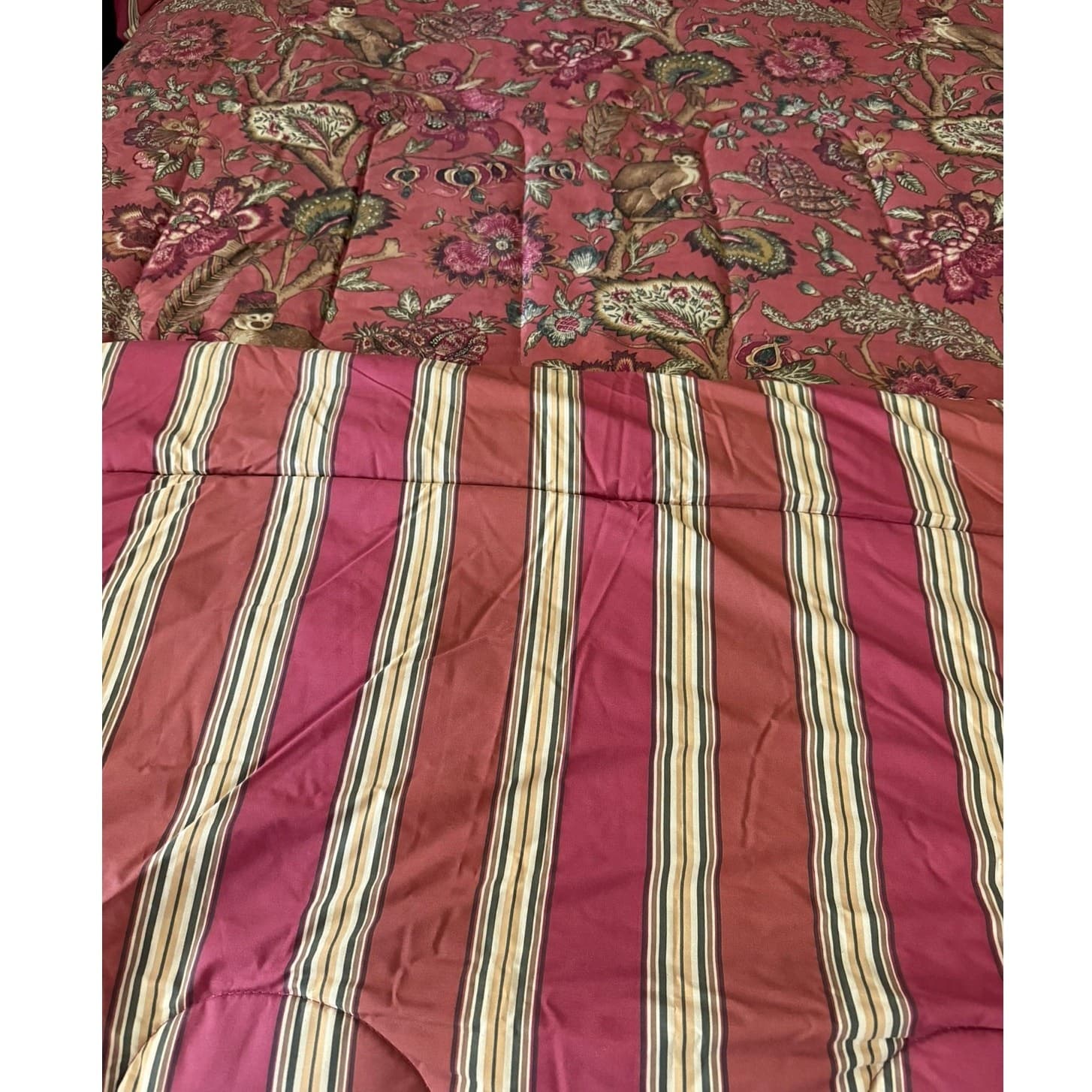 Raymond Waites 2003 Studio King Comforter Monkey Tropical Botanical Floral 4-PCS - Thumbnail 11