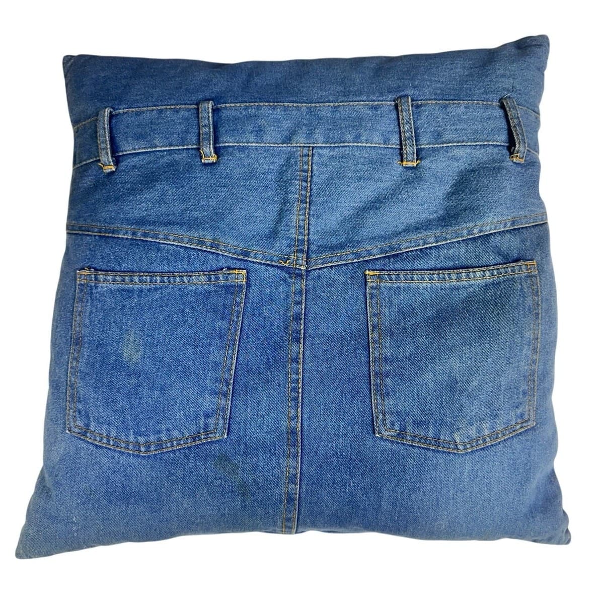 Unique One-Of-A-Kind Backside Two Pocket Denim Blue Jean Fun 17x17 Throw Pillow