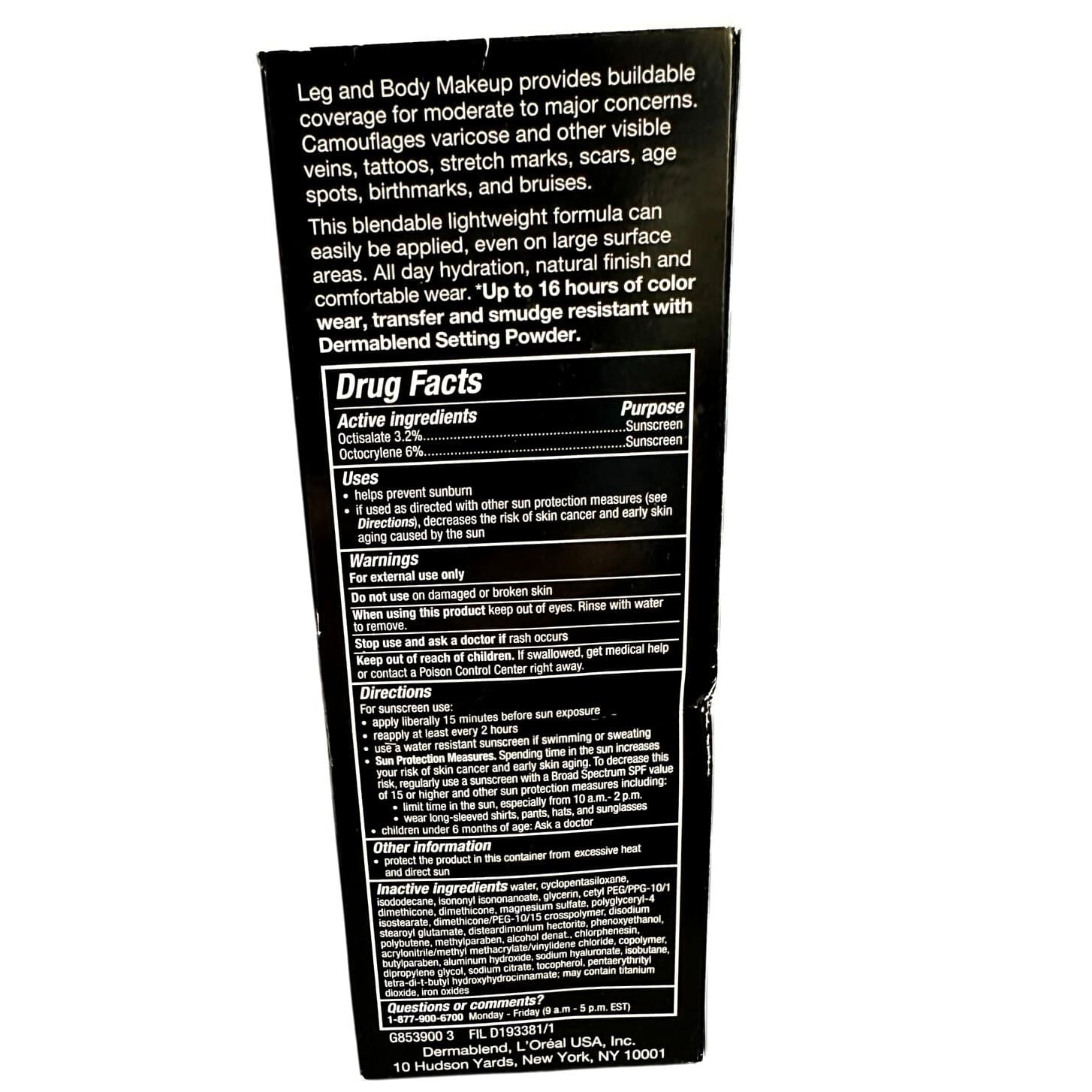 Dermablend Leg and Body Makeup Foundation with SPF 25, 0N Fair Nude-NEW-Sealed - Thumbnail 4